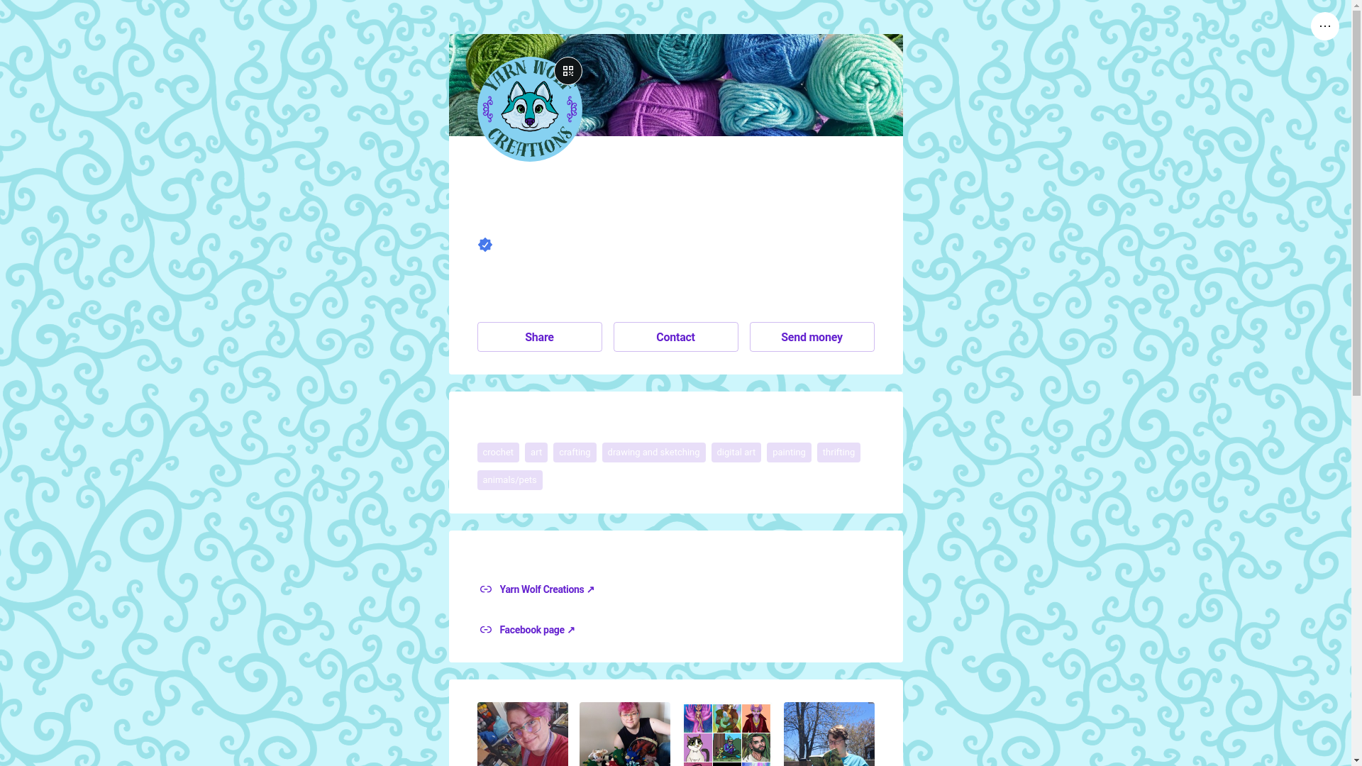 website screenshot of https://yarnwolfcreations.info/