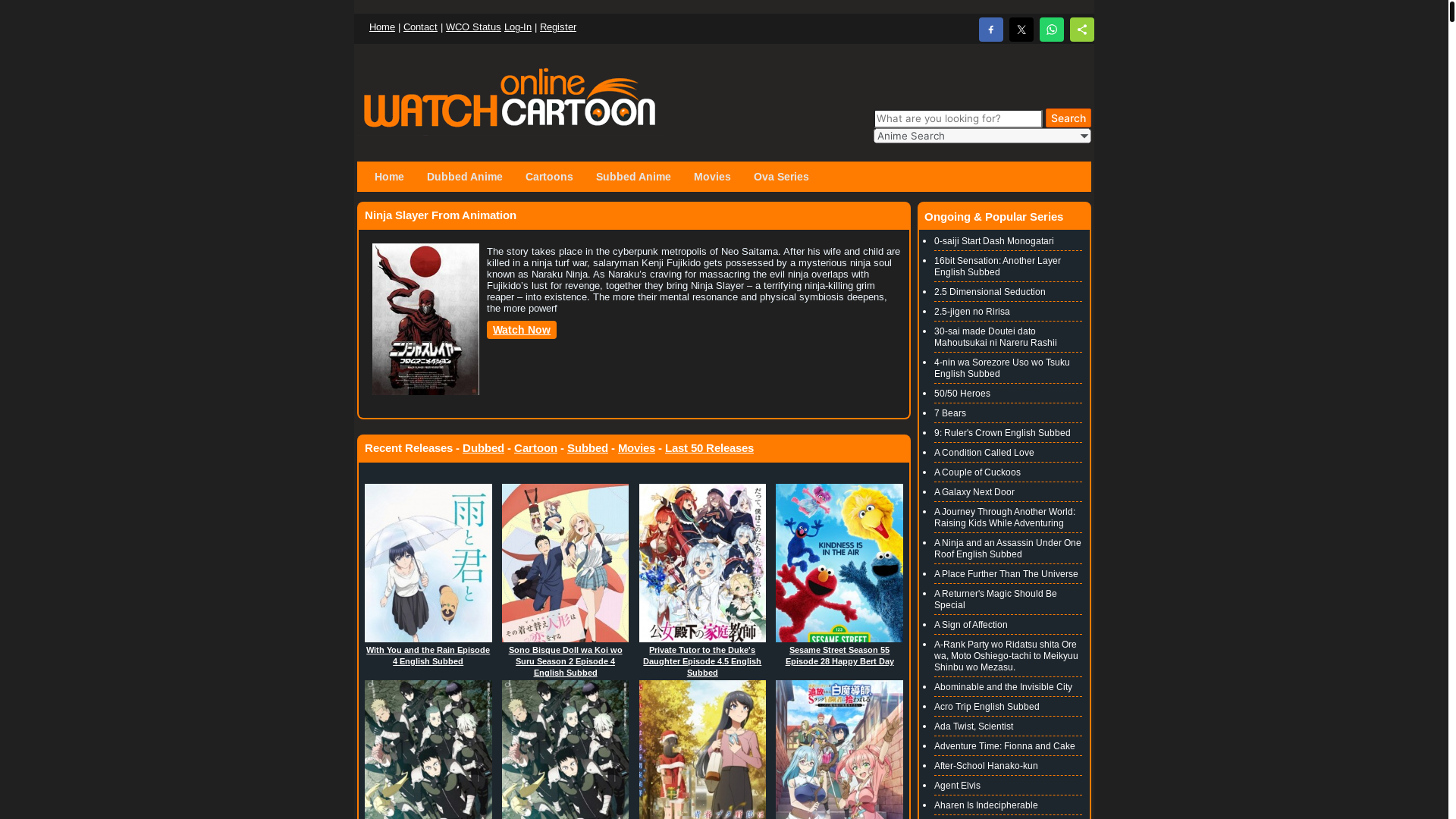 website screenshot of https://wcoflix.tv/