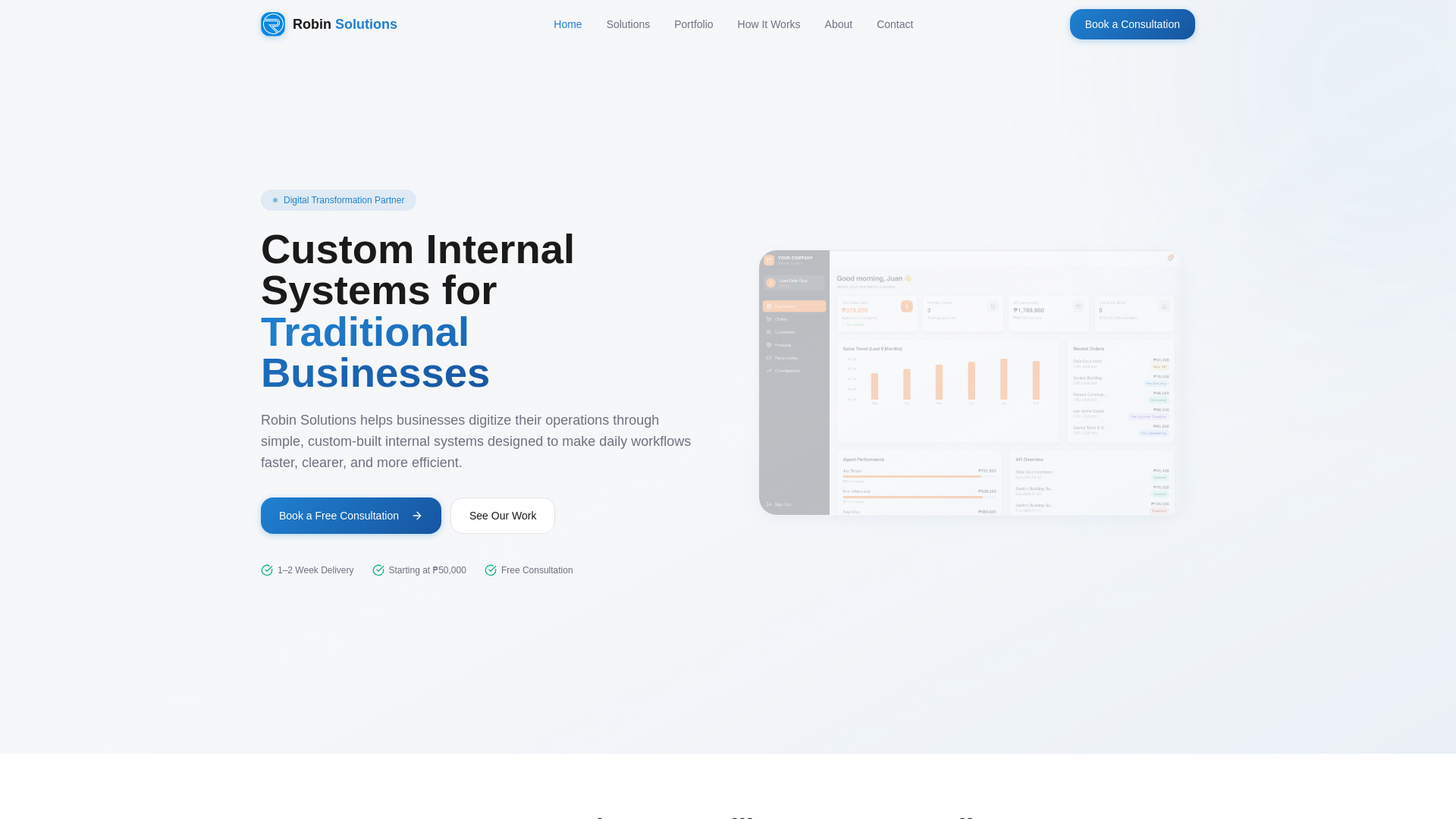 website screenshot of https://robinbuilds.com/