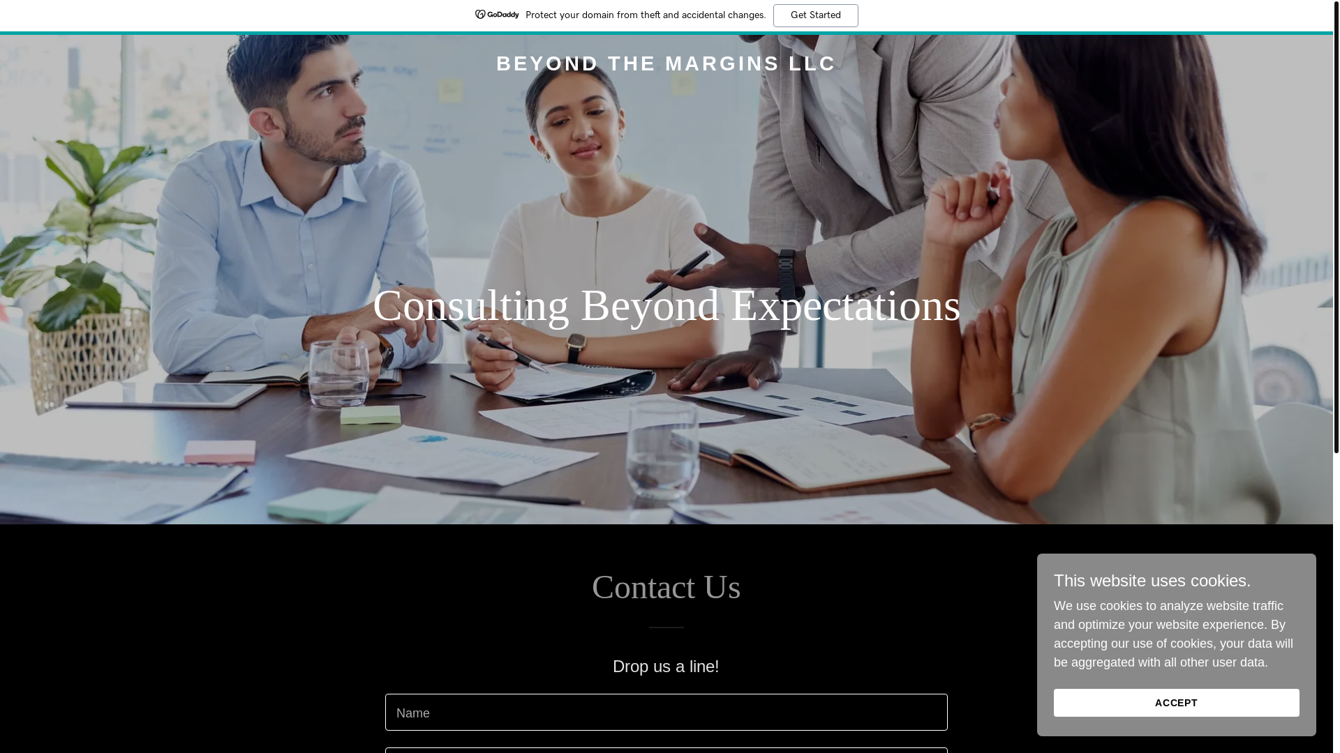 website screenshot of https://beyondthemarginsllc.com/