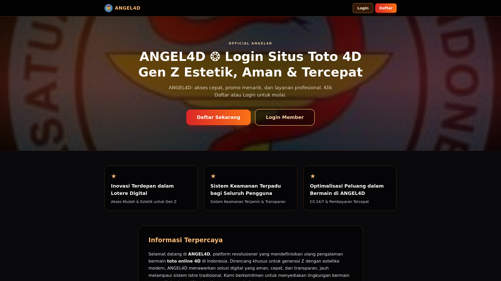 website screenshot of https://angel4d-login-situs.pages.dev/