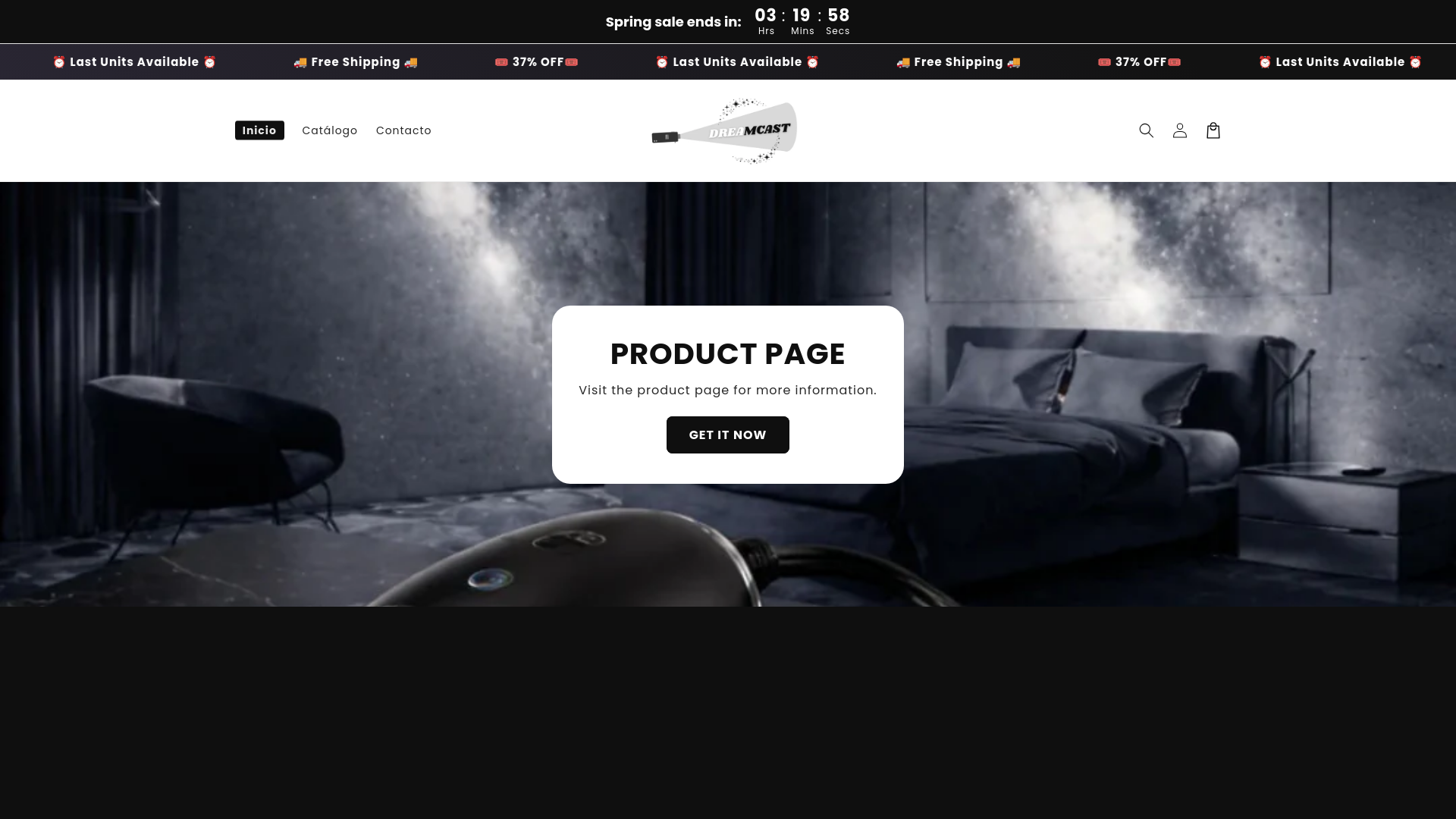 website screenshot of https://thedreamcast.store