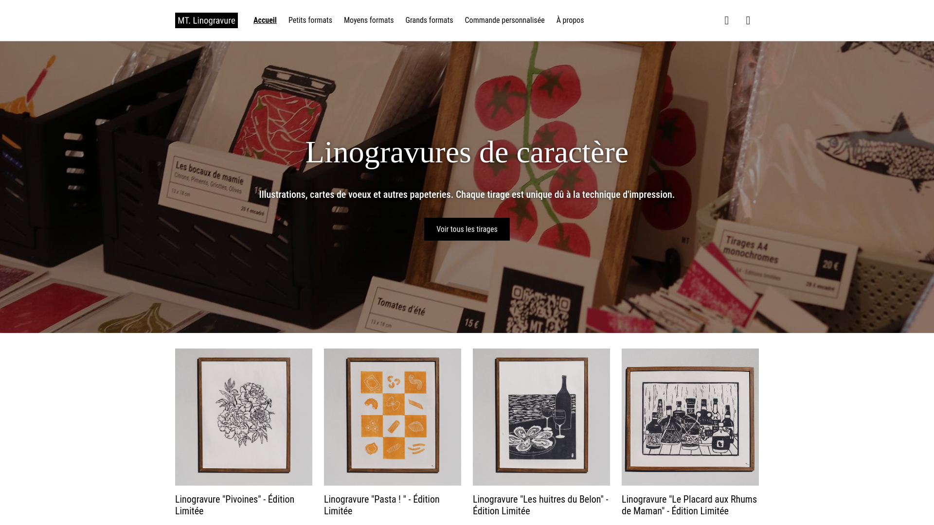 website screenshot of https://mt-linogravure.com/