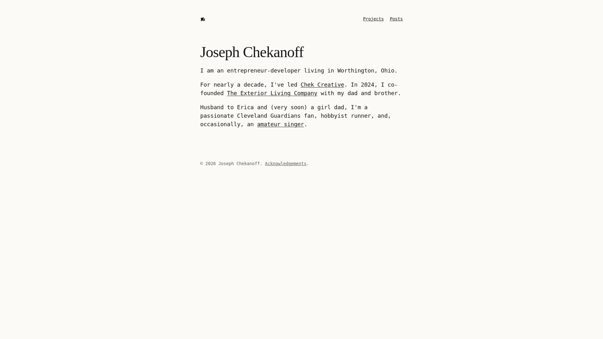 website screenshot of https://chek.dev