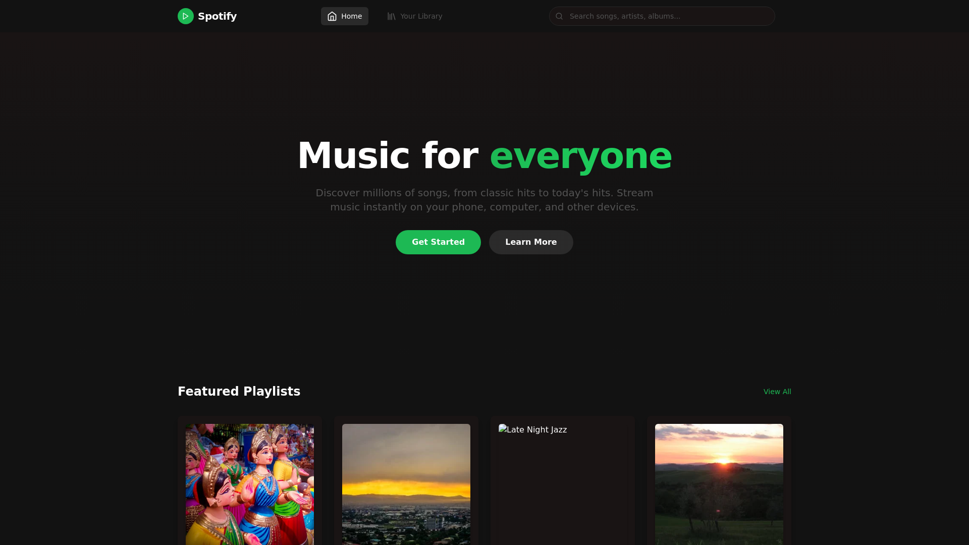 website screenshot of https://alvio-spotify-like-music-player-4a10a0.pages.dev/