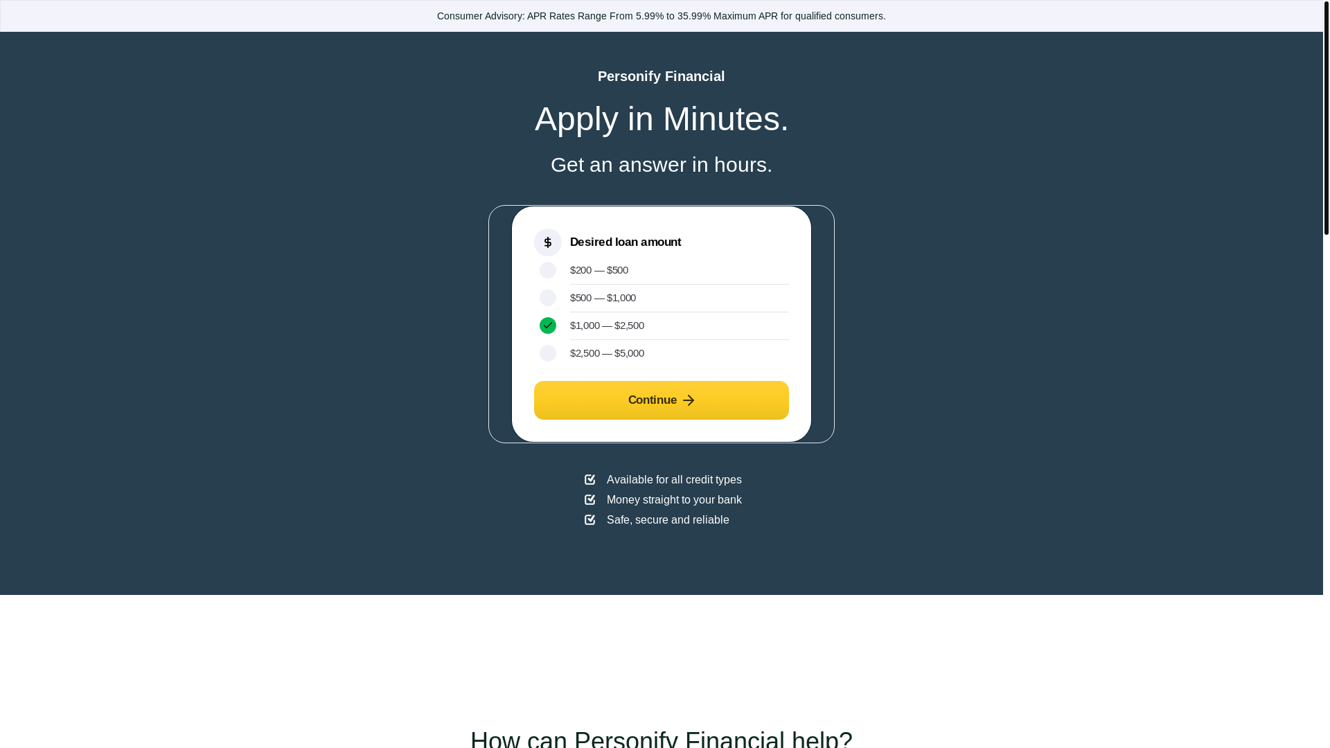 website screenshot of https://personifyfrinancial.com/