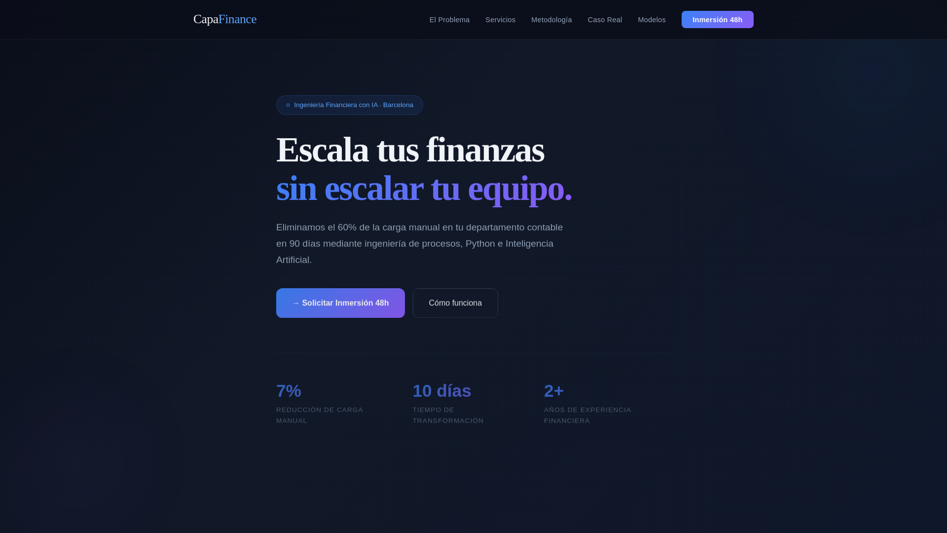 website screenshot of https://capafinance.es/