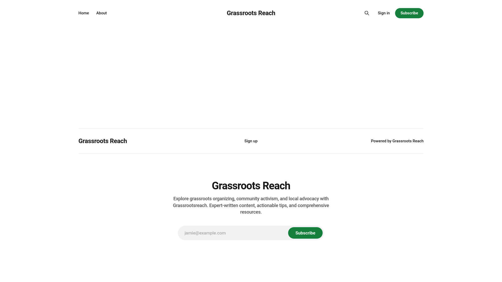 website screenshot of https://grassrootsreach.online