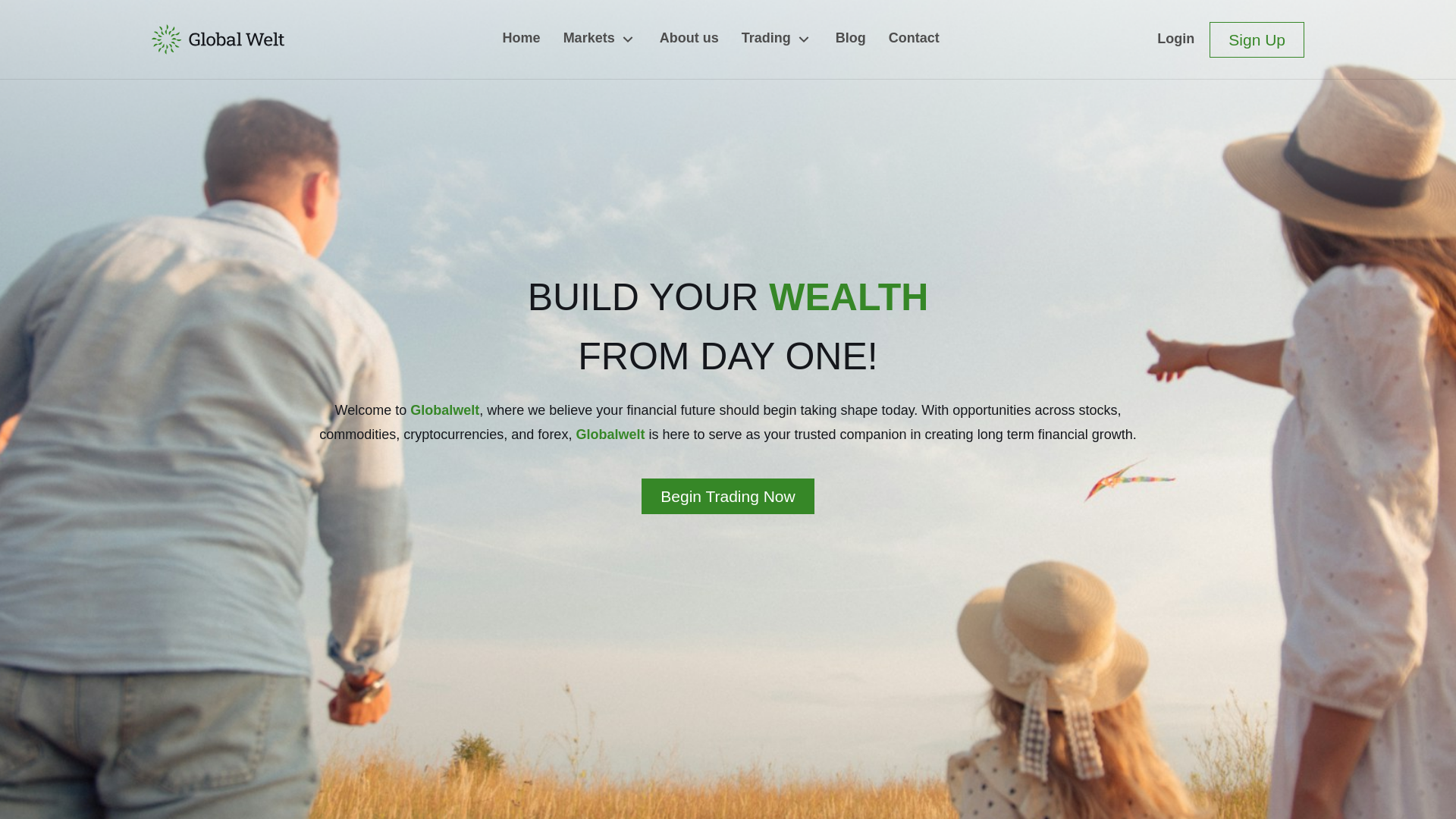 website screenshot of https://globalwelt.com