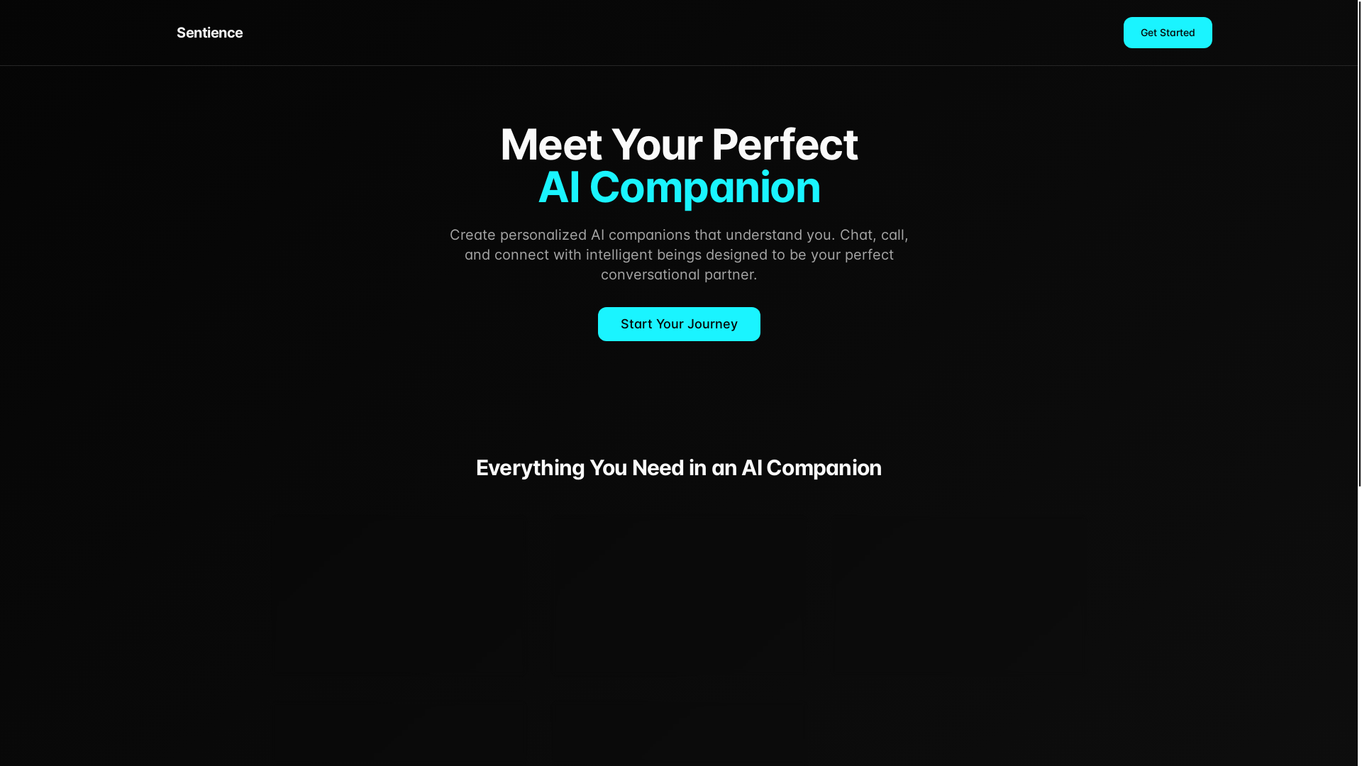 website screenshot of https://sentiencecompanion.com/