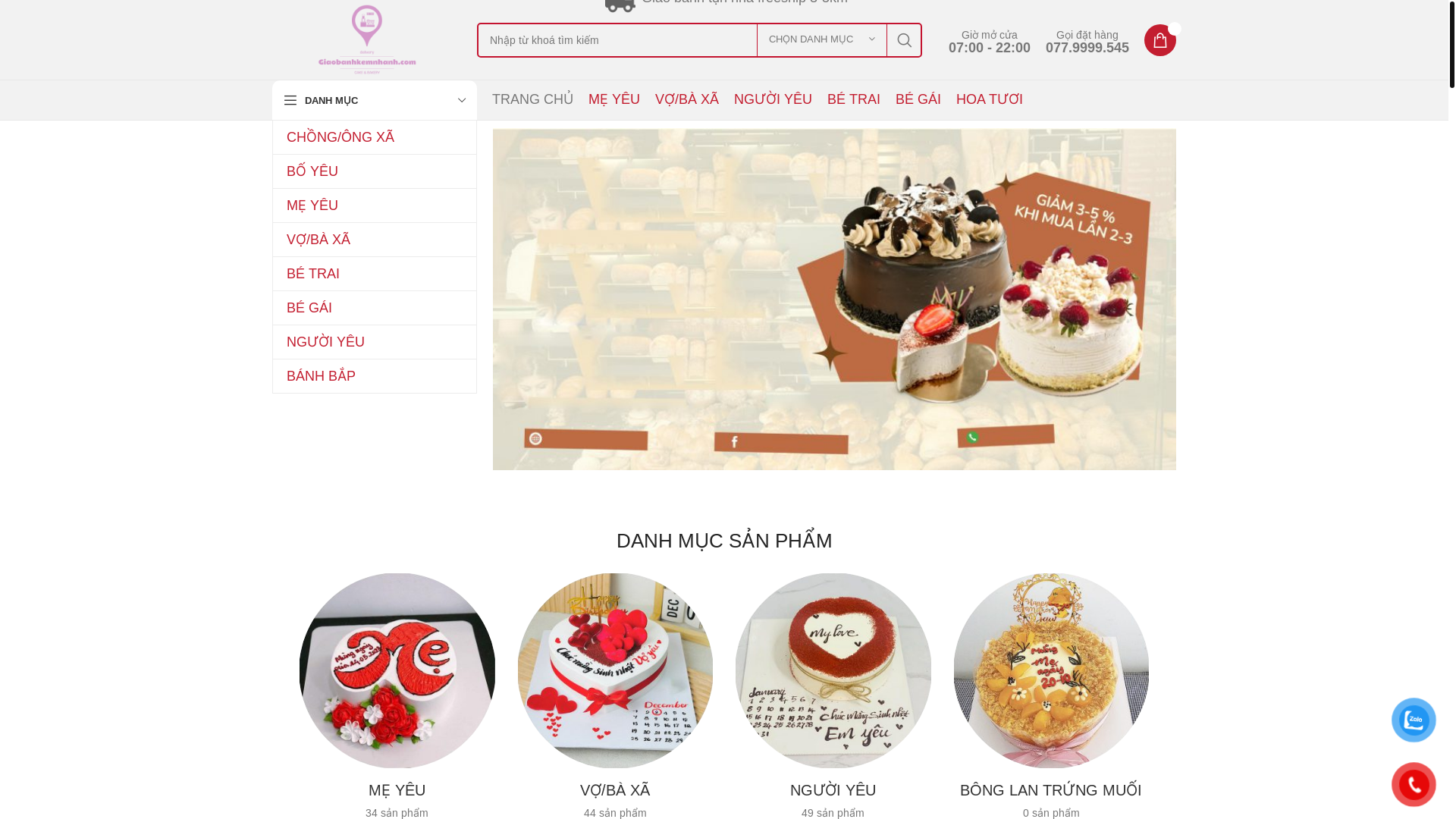 website screenshot of https://banhkemnhanh.com/
