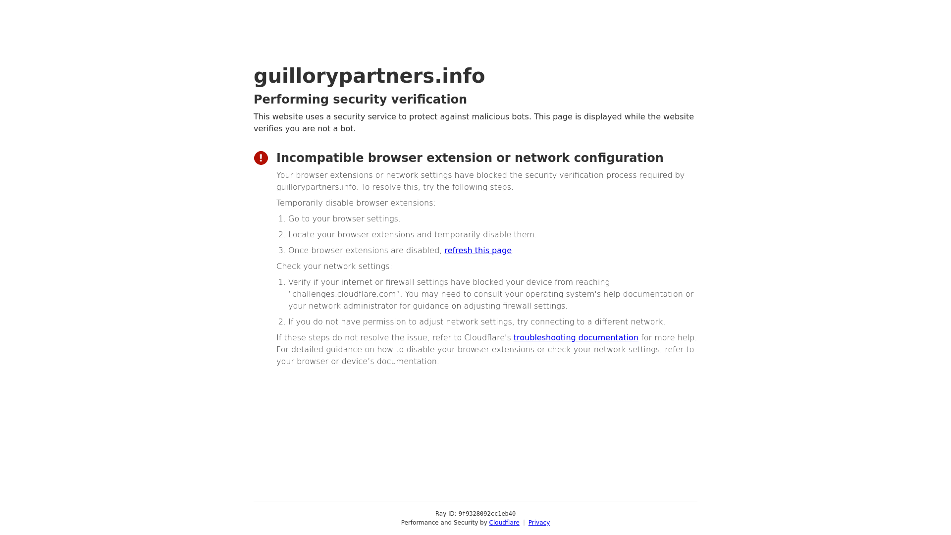 website screenshot of https://guillorypartners.info/