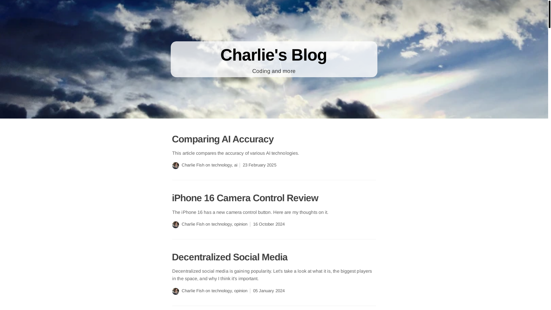 website screenshot of https://charlie-fish.pages.dev/