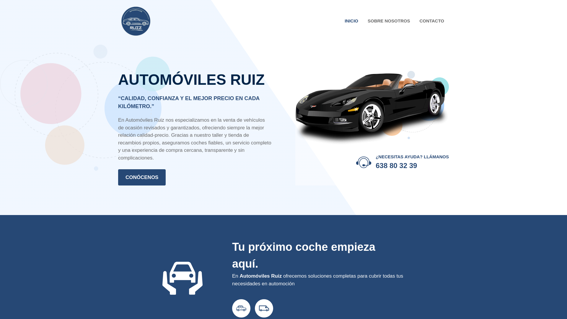 website screenshot of https://automovilesruizlebrija.com/