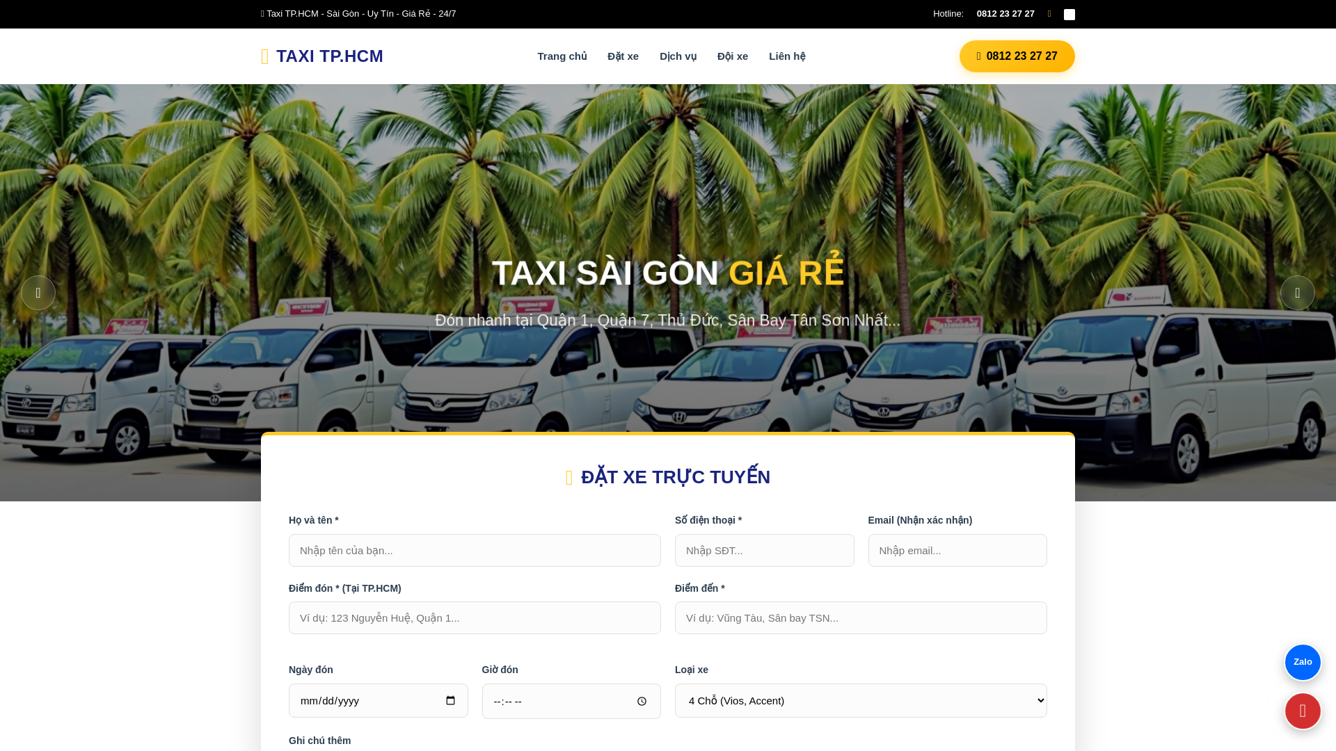 website screenshot of https://tongdaitaxitphcm.net/