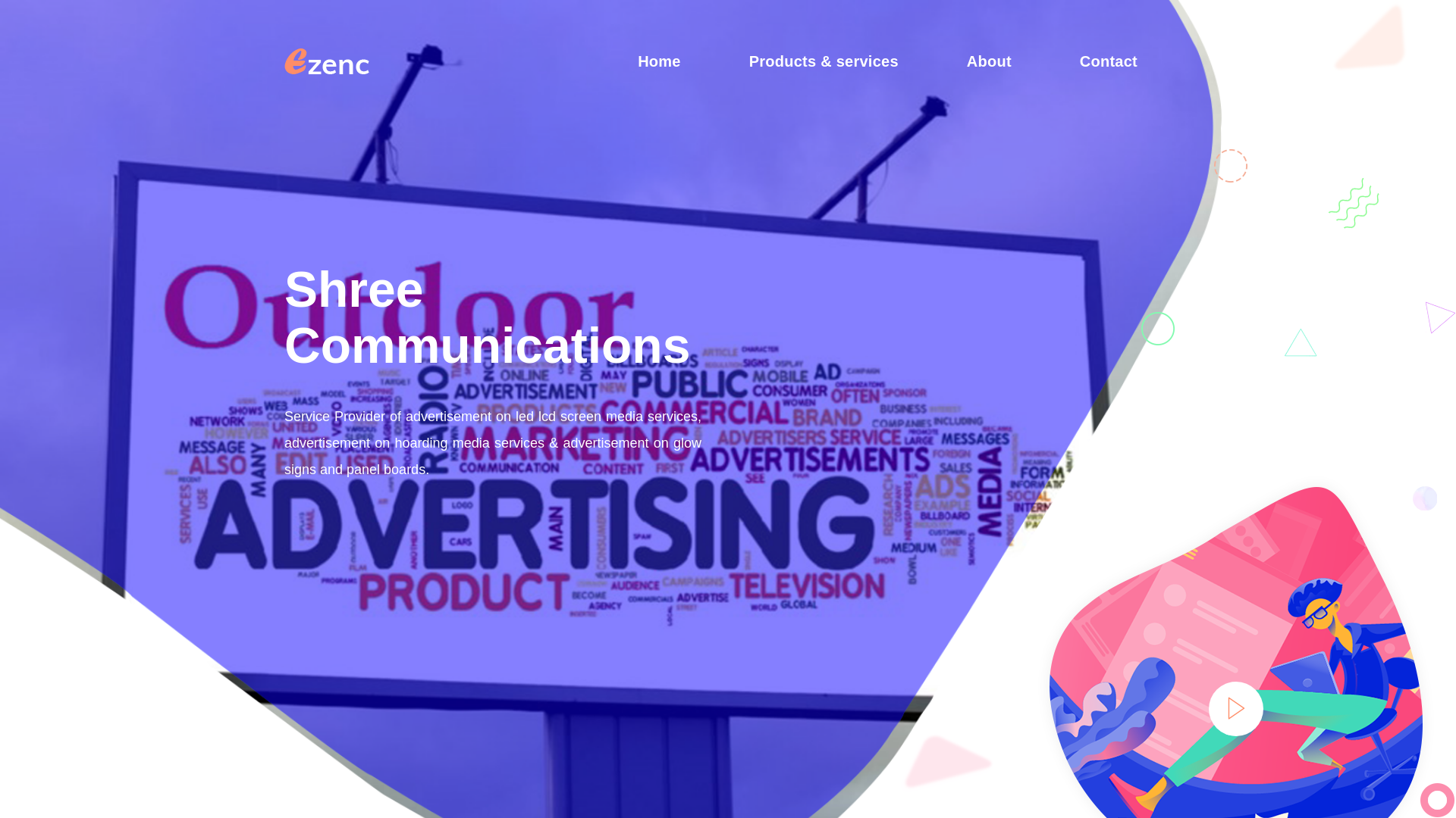 website screenshot of https://shree-communication.com/