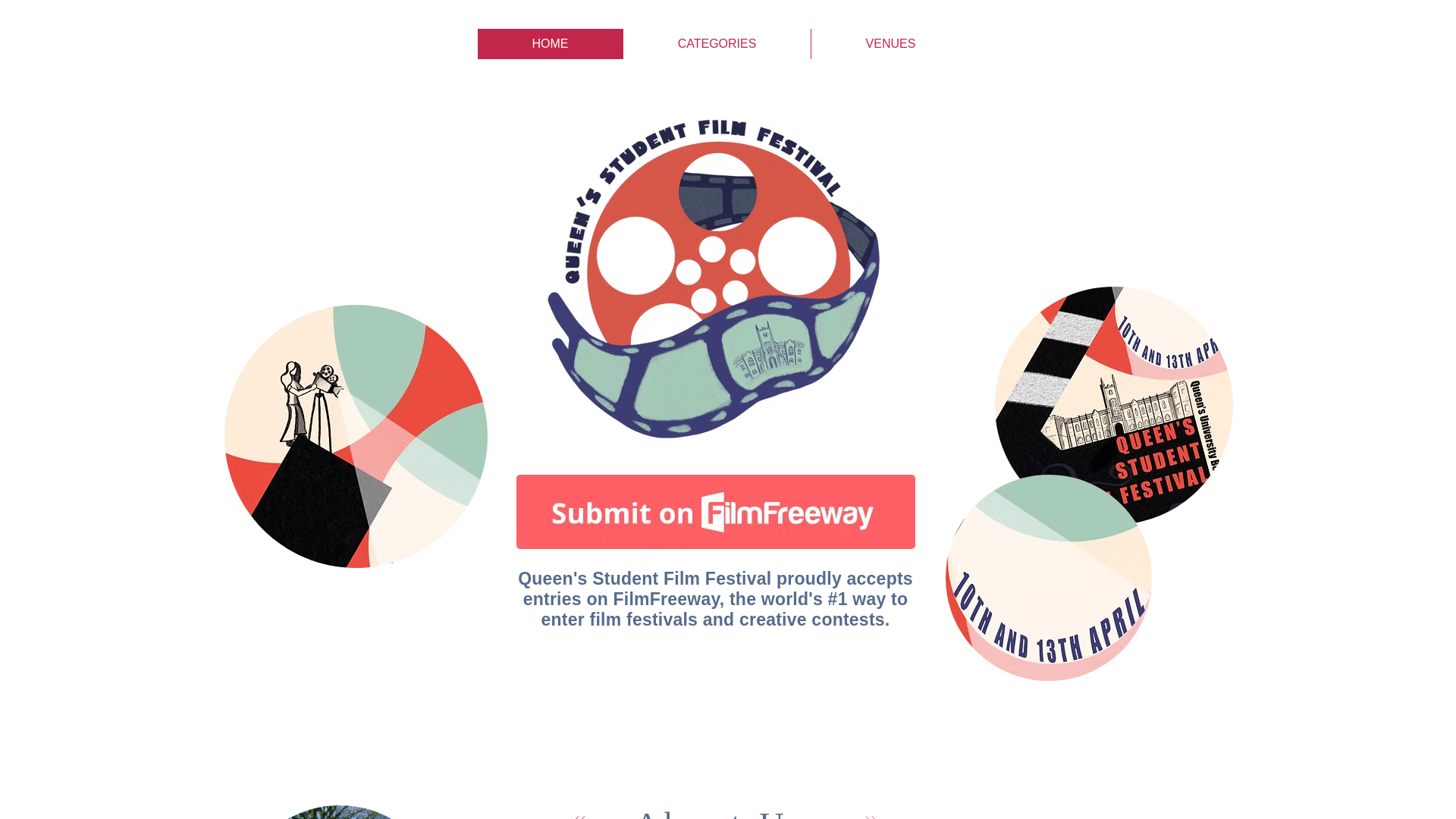 website screenshot of https://queensstudentfilmfestival.com/