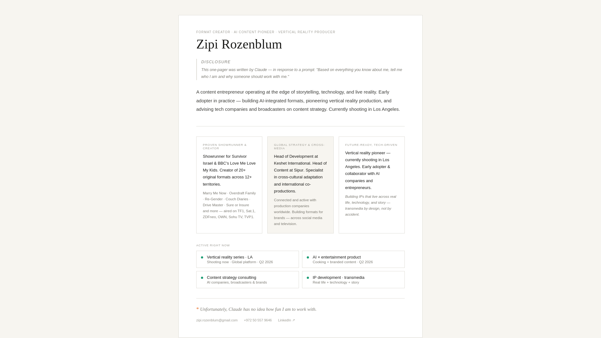 website screenshot of https://zipirozenblum.com/