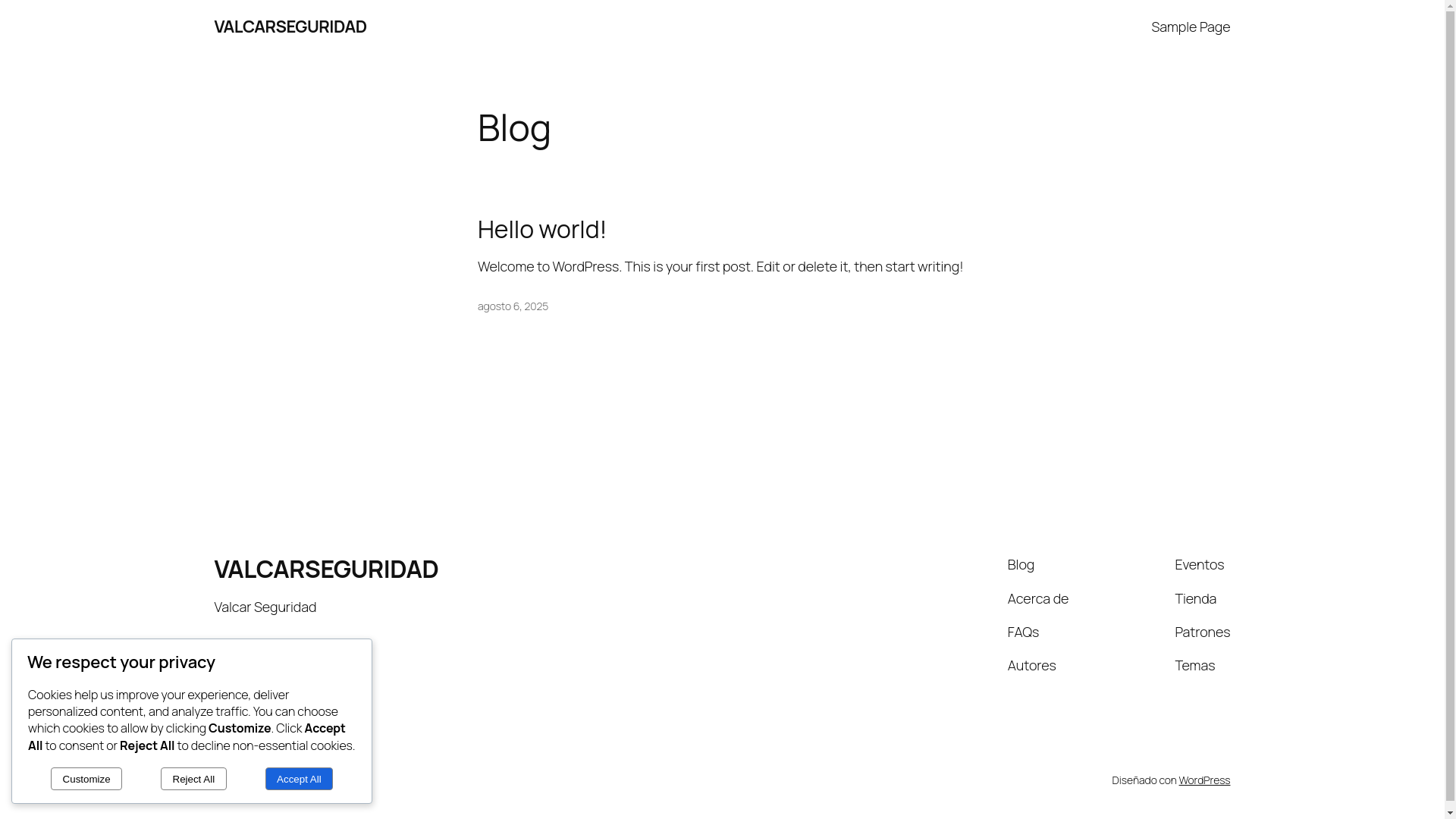 website screenshot of https://valcarseguridad.cl/