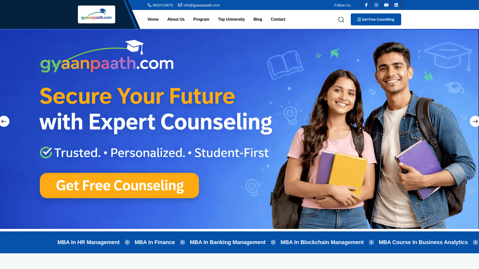 website screenshot of https://gyaanpaath.com/