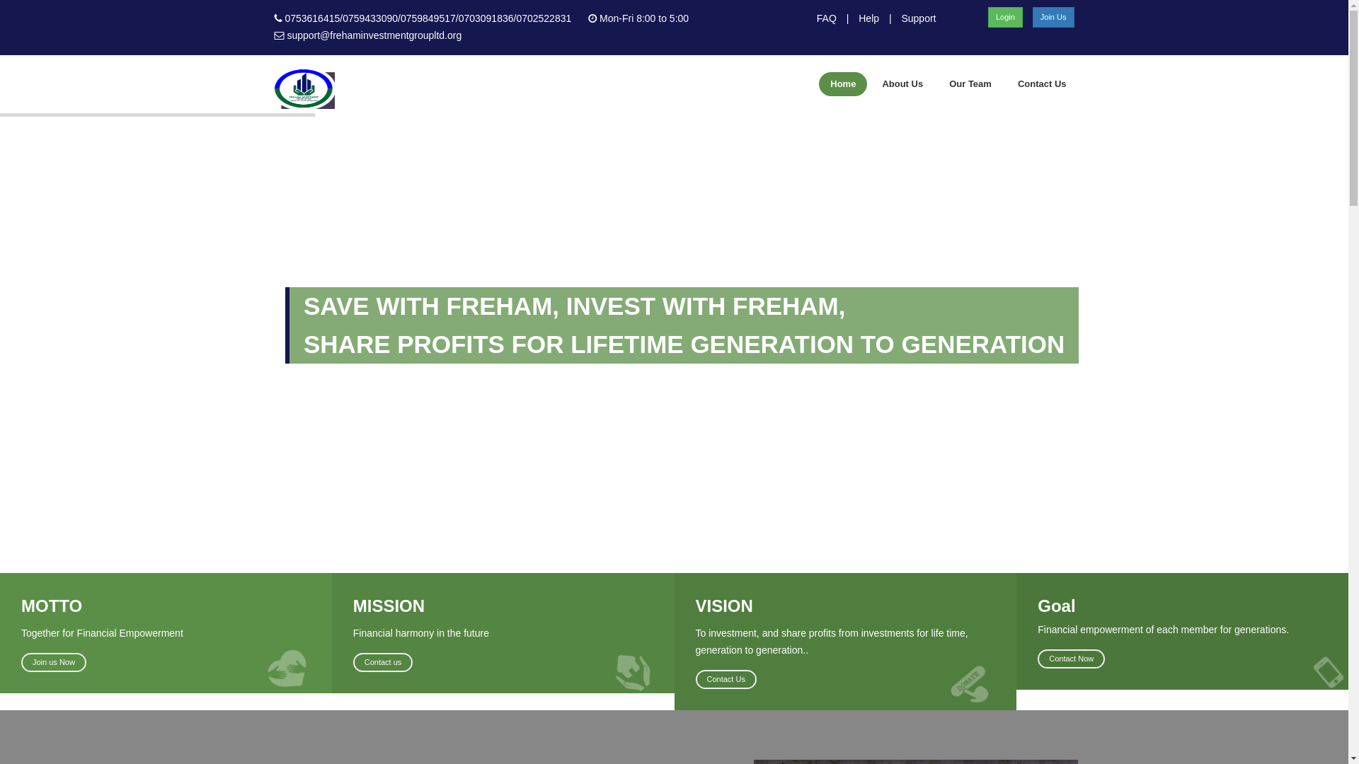 website screenshot of https://frehaminvestmentgrouplimited.org/