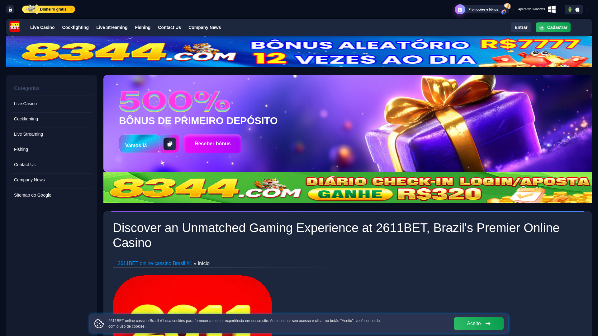 website screenshot of https://bet2611bet.com