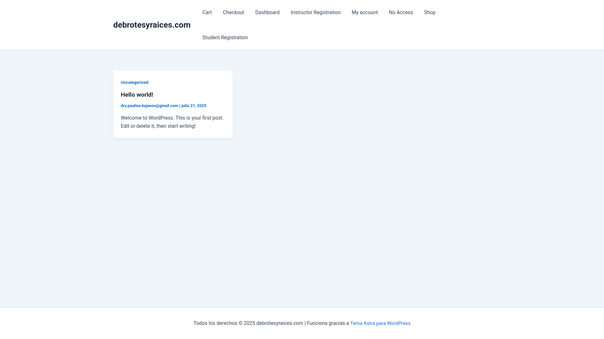 website screenshot of https://debrotesyraices.com/