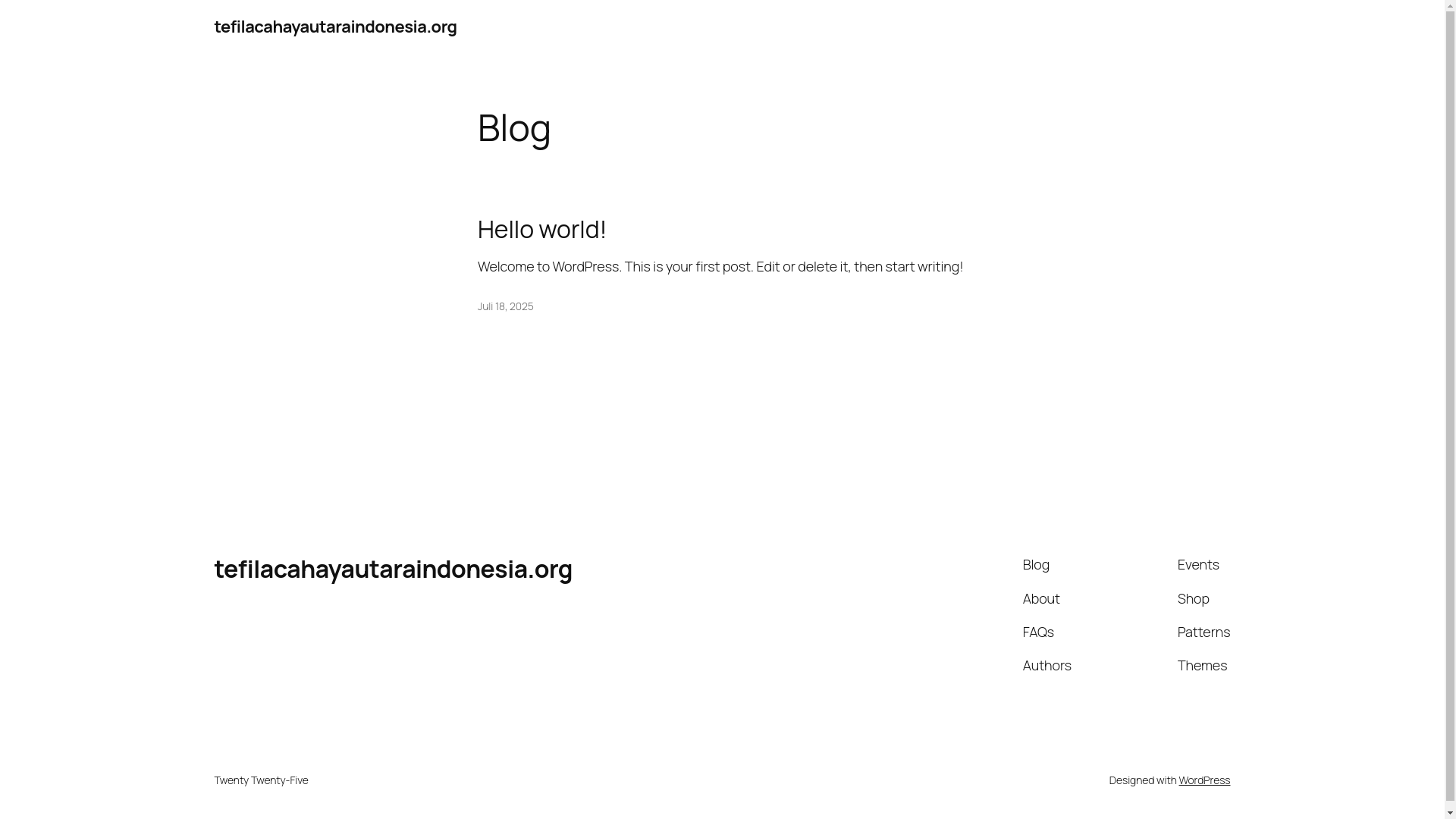 website screenshot of https://tefilacahayautaraindonesia.org/