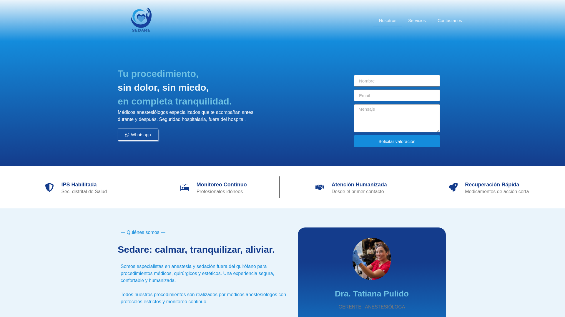 website screenshot of https://sedareanestesia.com/