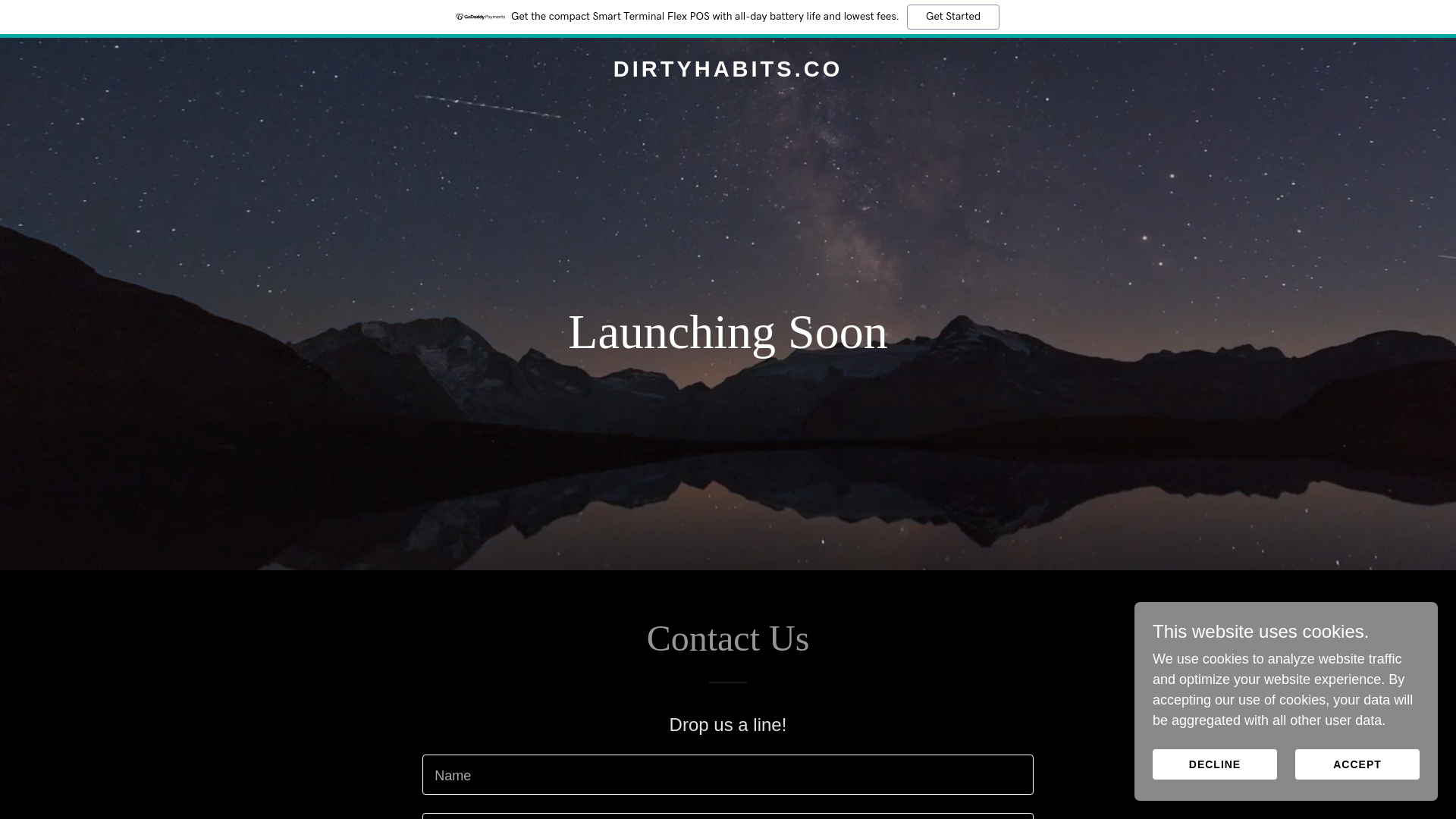 website screenshot of https://dirtyhabits.co