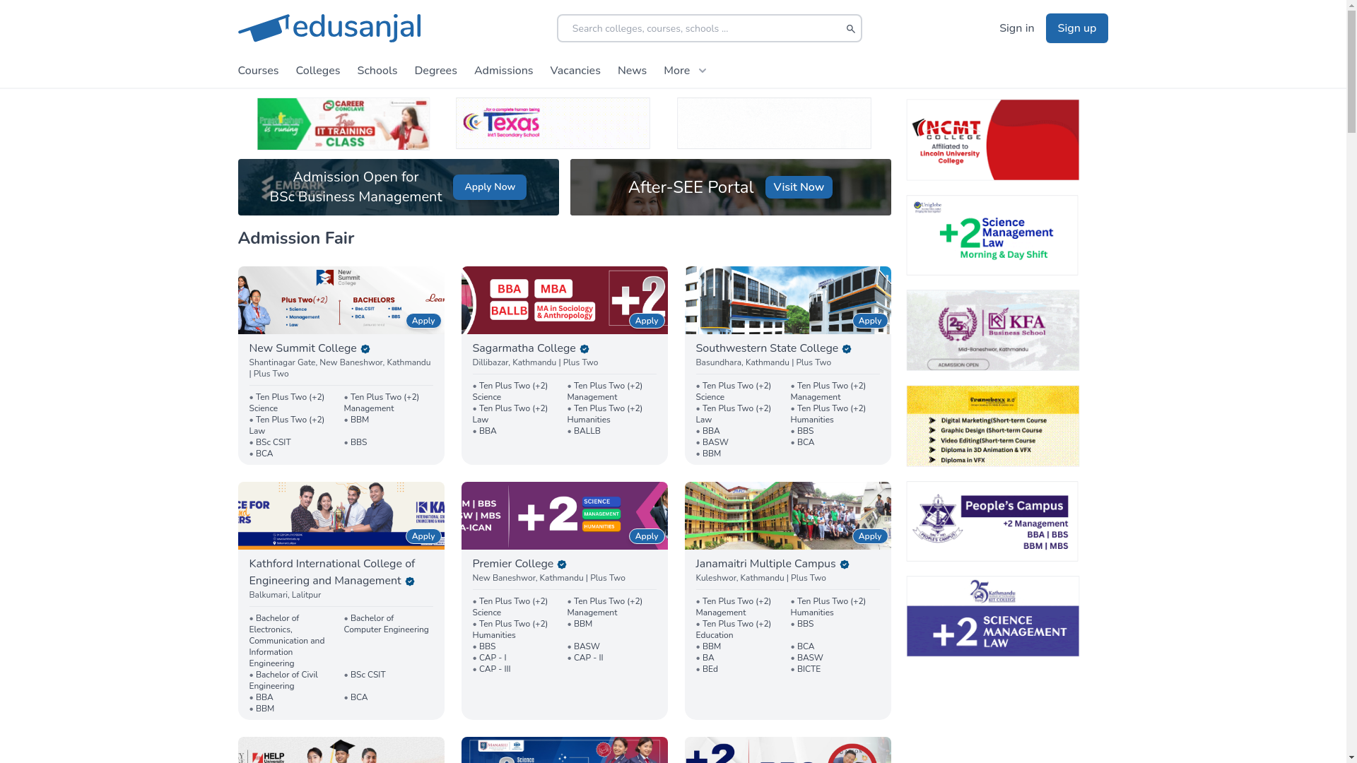 website screenshot of https://edusanjal-frontend.pages.dev/