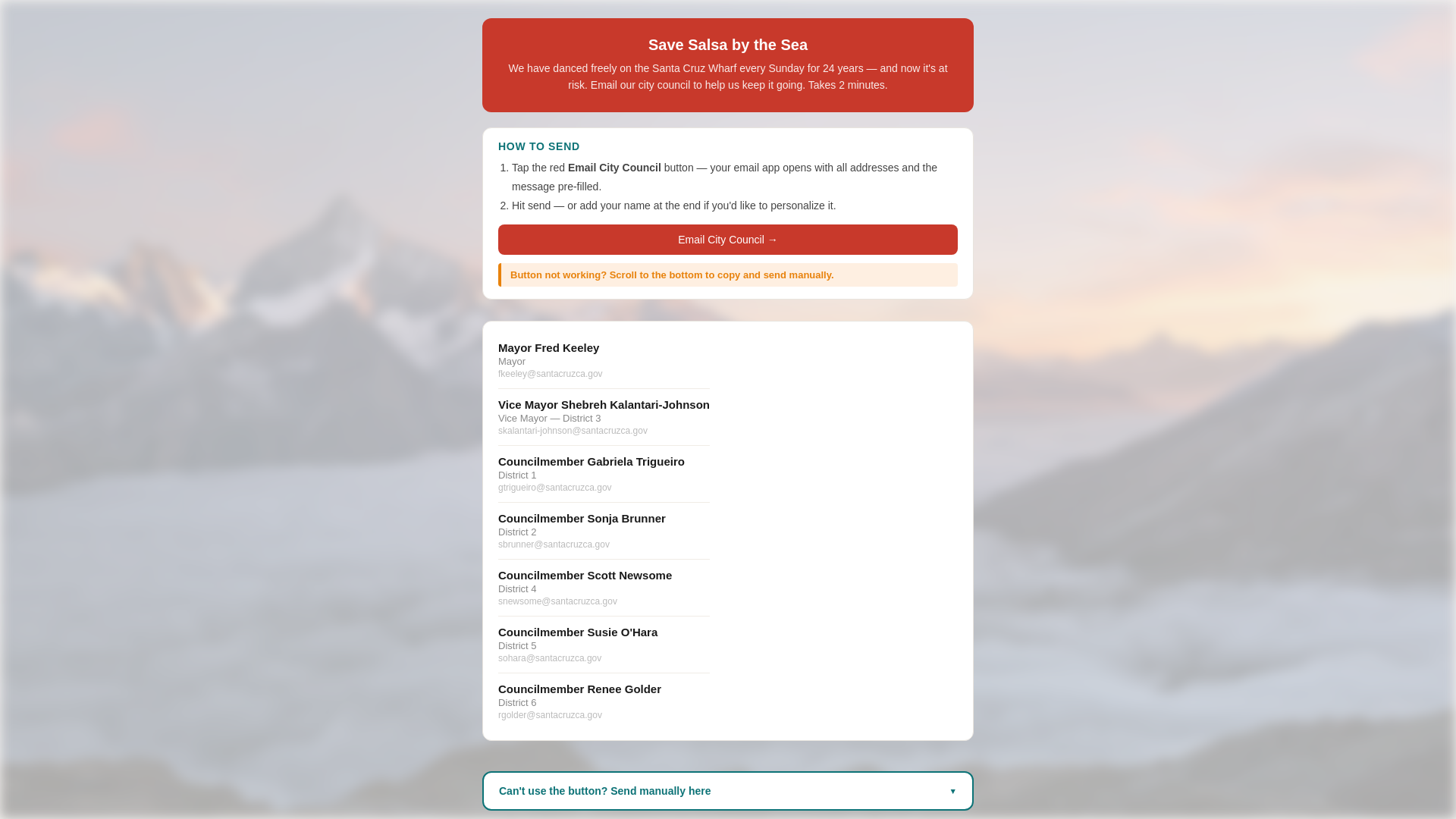 website screenshot of https://salsabythesea.org/