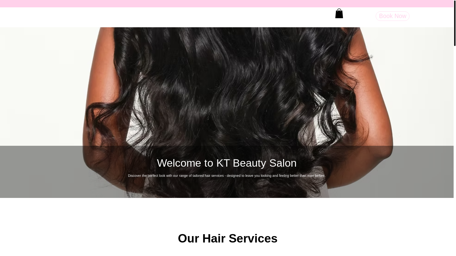website screenshot of https://ktsalonbeauty.com/