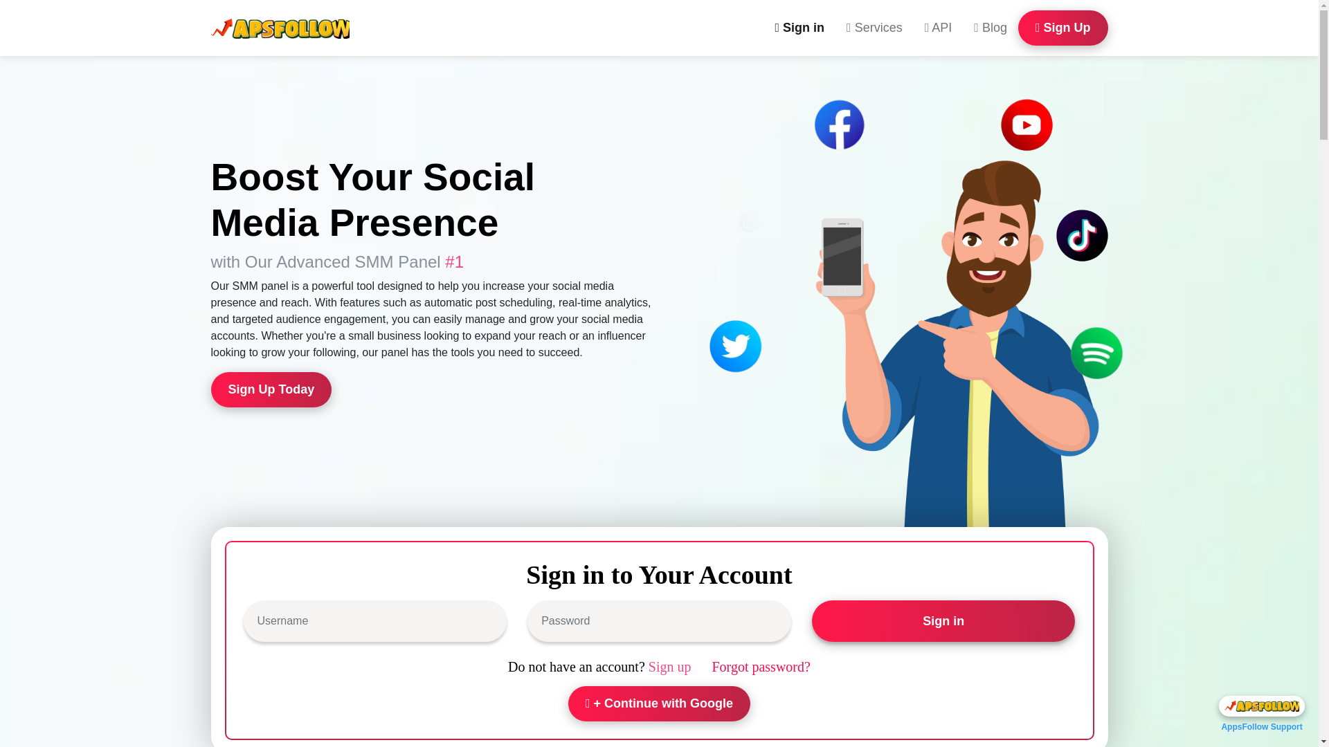 website screenshot of https://apsfollow.com/