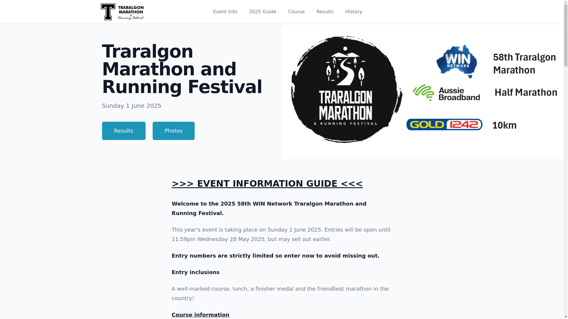 website screenshot of https://traralgon-marathon.pages.dev/