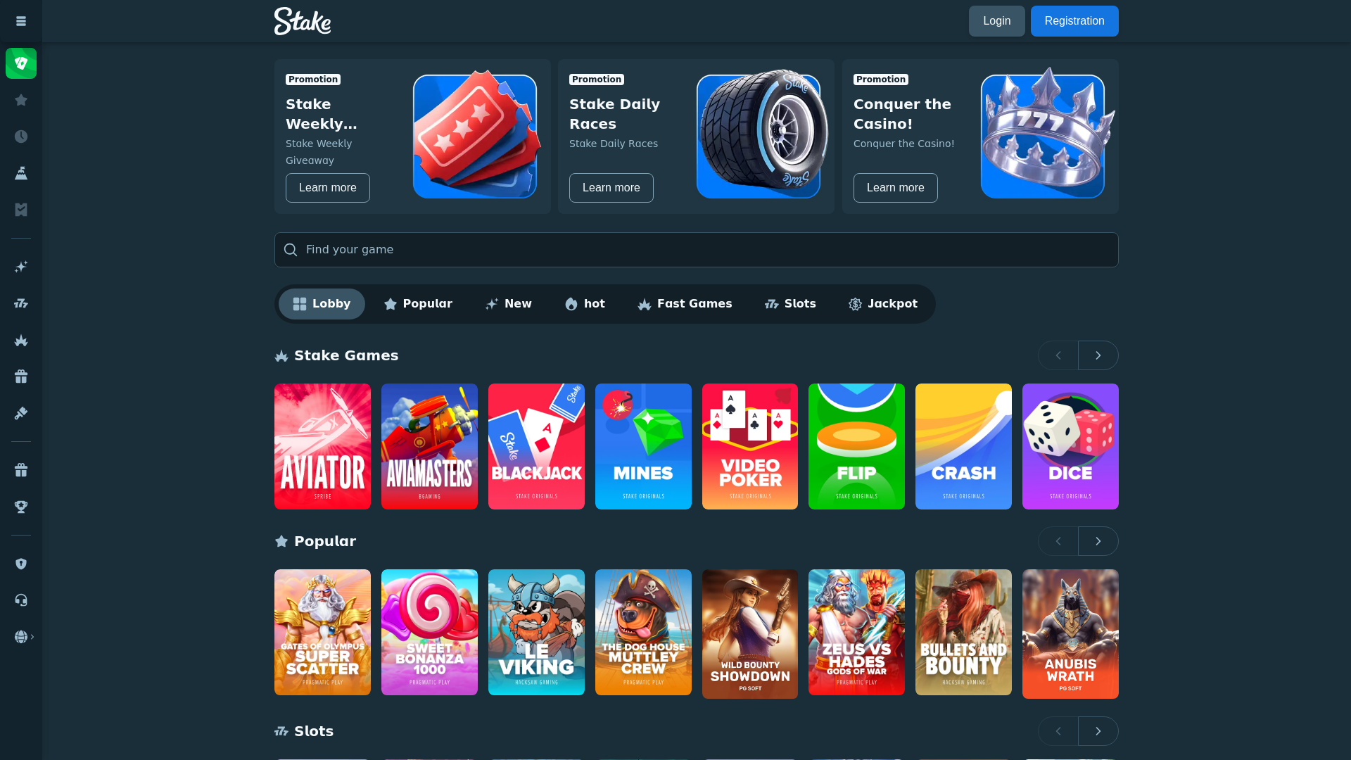 website screenshot of https://stake2026.live