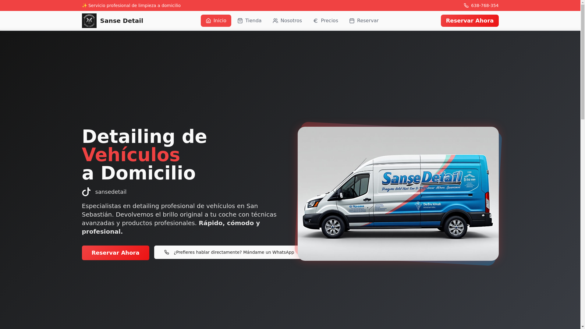 website screenshot of https://sansedetail.es/