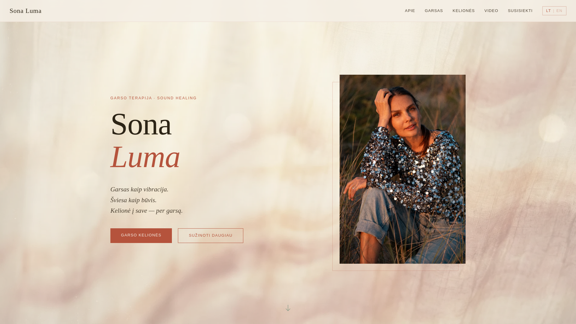 website screenshot of https://sonaluma.space/