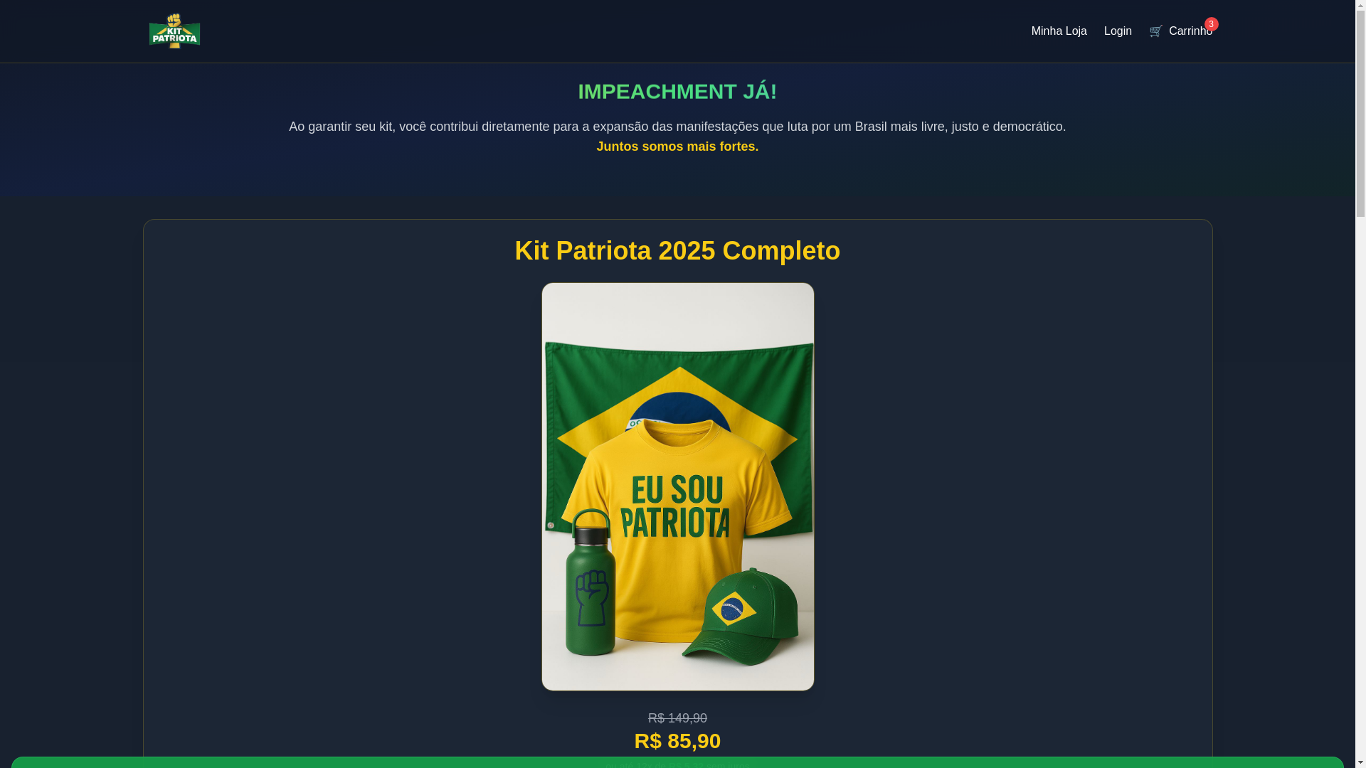 website screenshot of https://unidospelapatria.com.br/