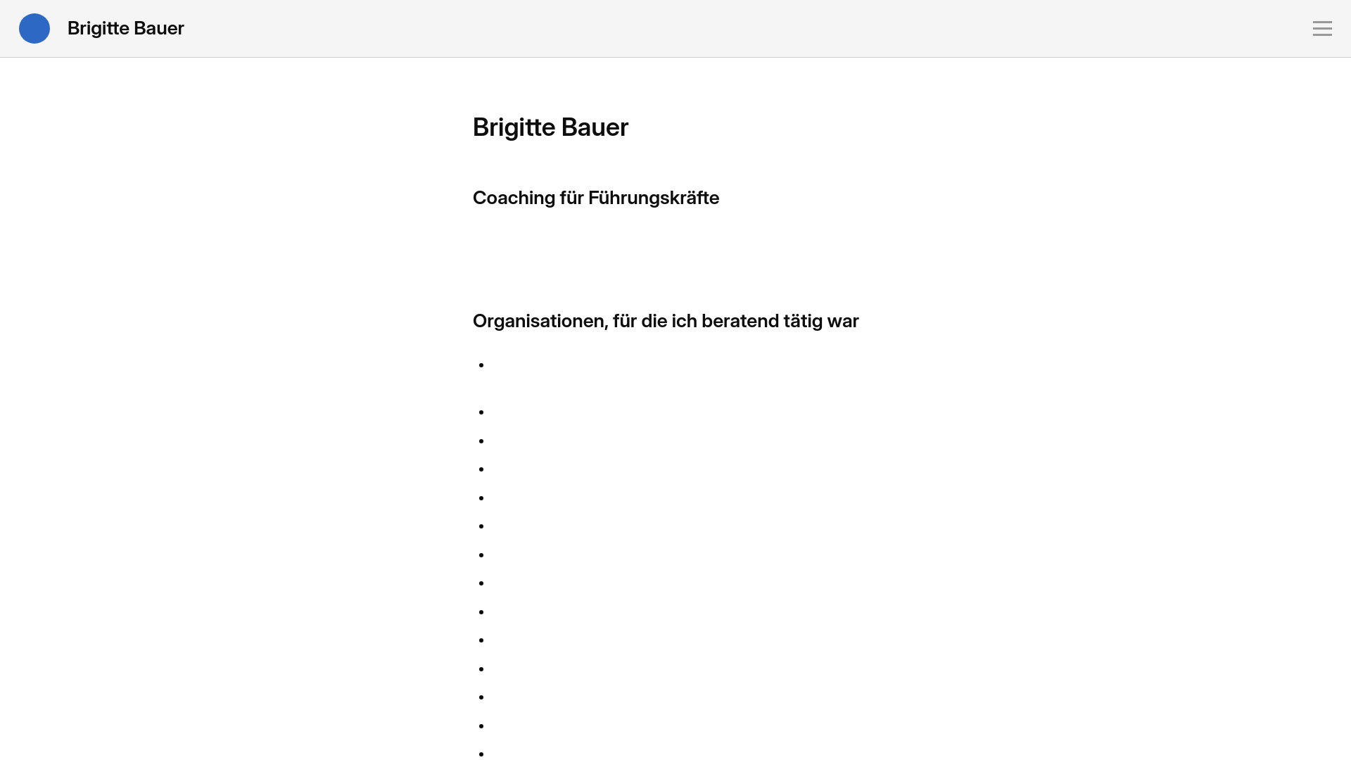 website screenshot of https://brigittebauer.org