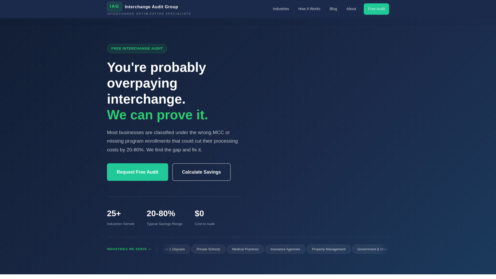 website screenshot of https://interchangeauditgroup.com/