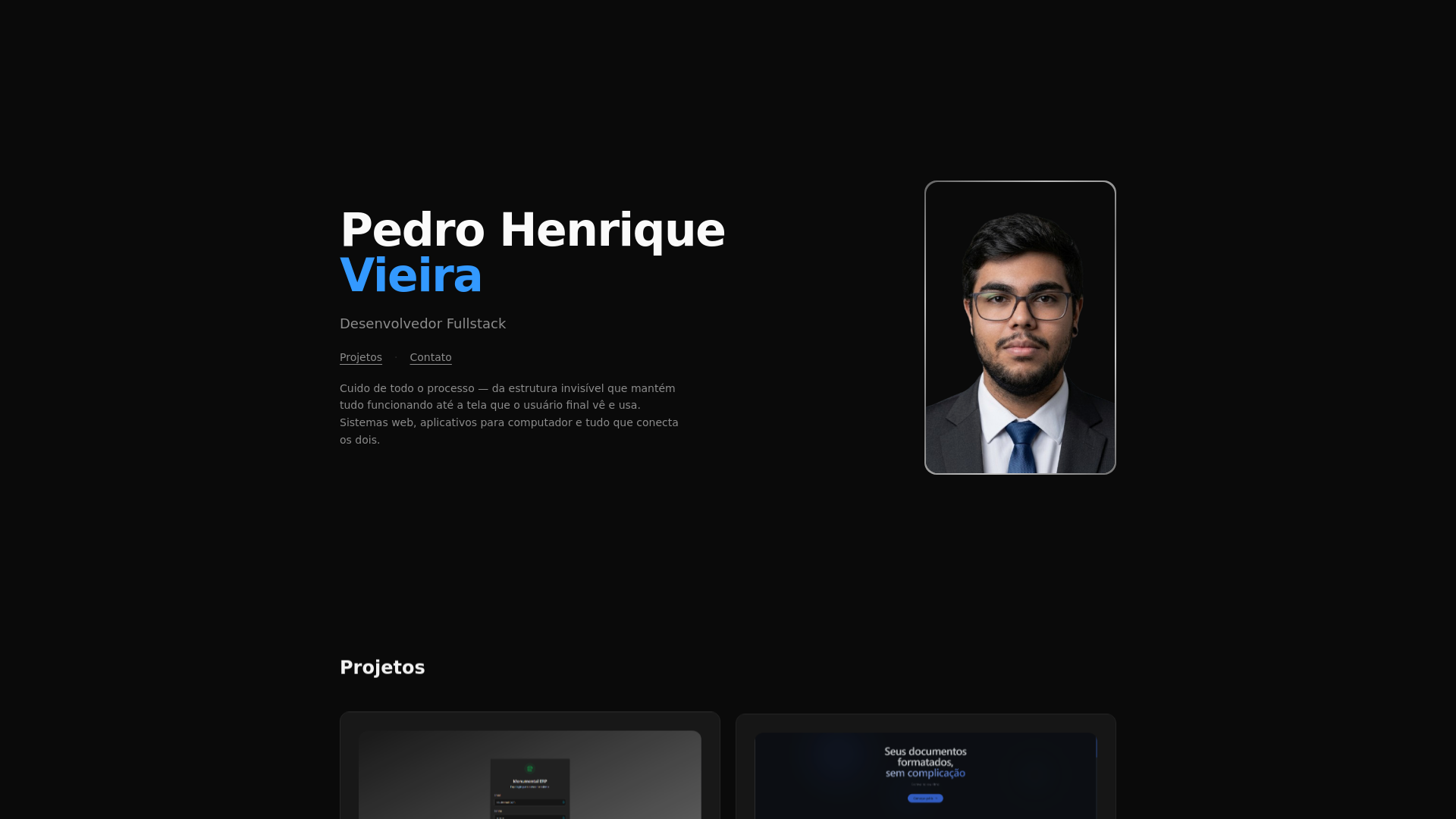 website screenshot of https://pedrovieira.cc/