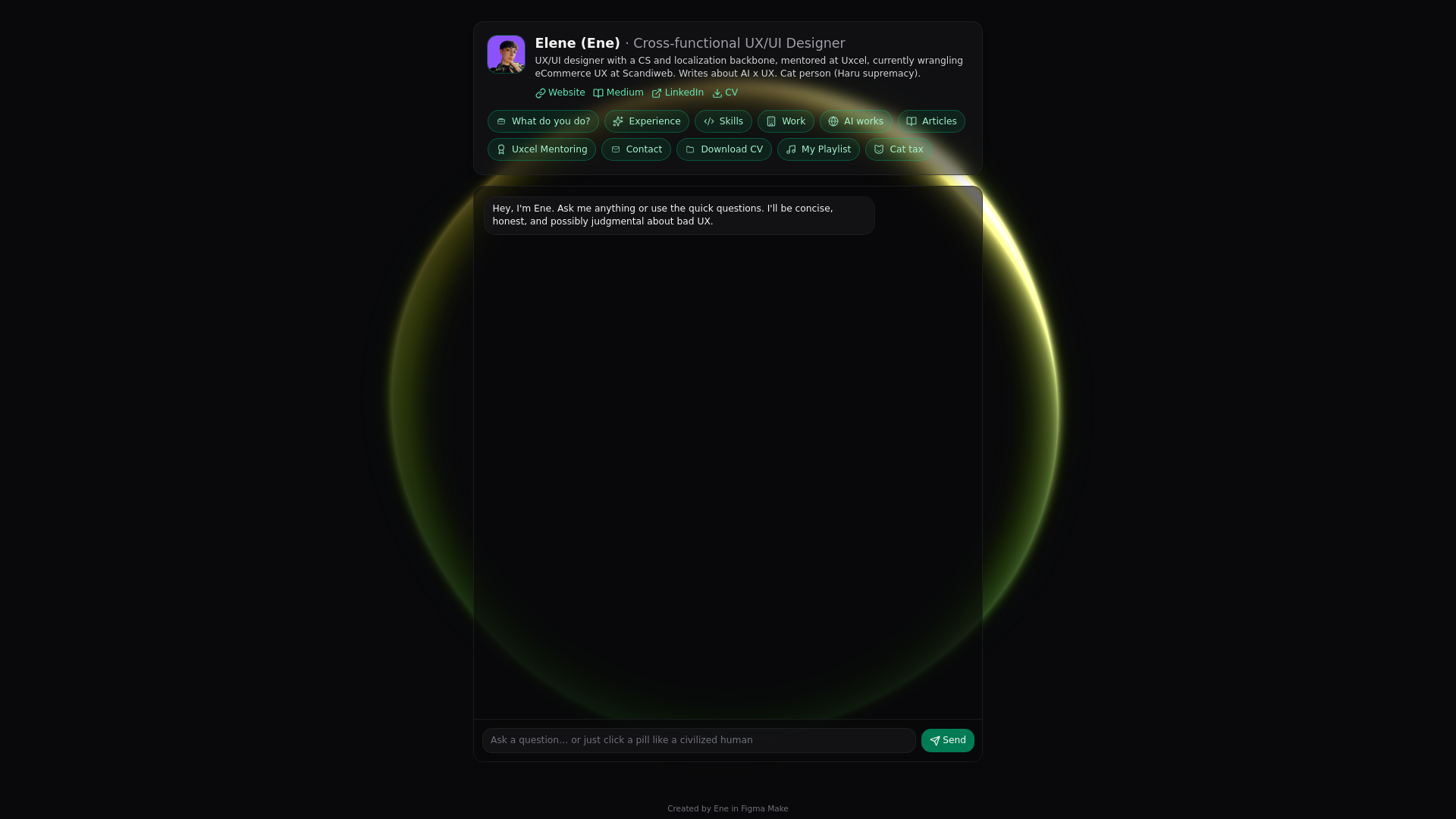 website screenshot of https://elenech.space/