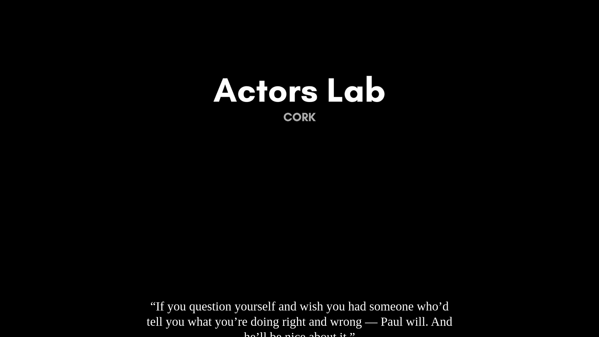 website screenshot of https://actorslabcork.com/