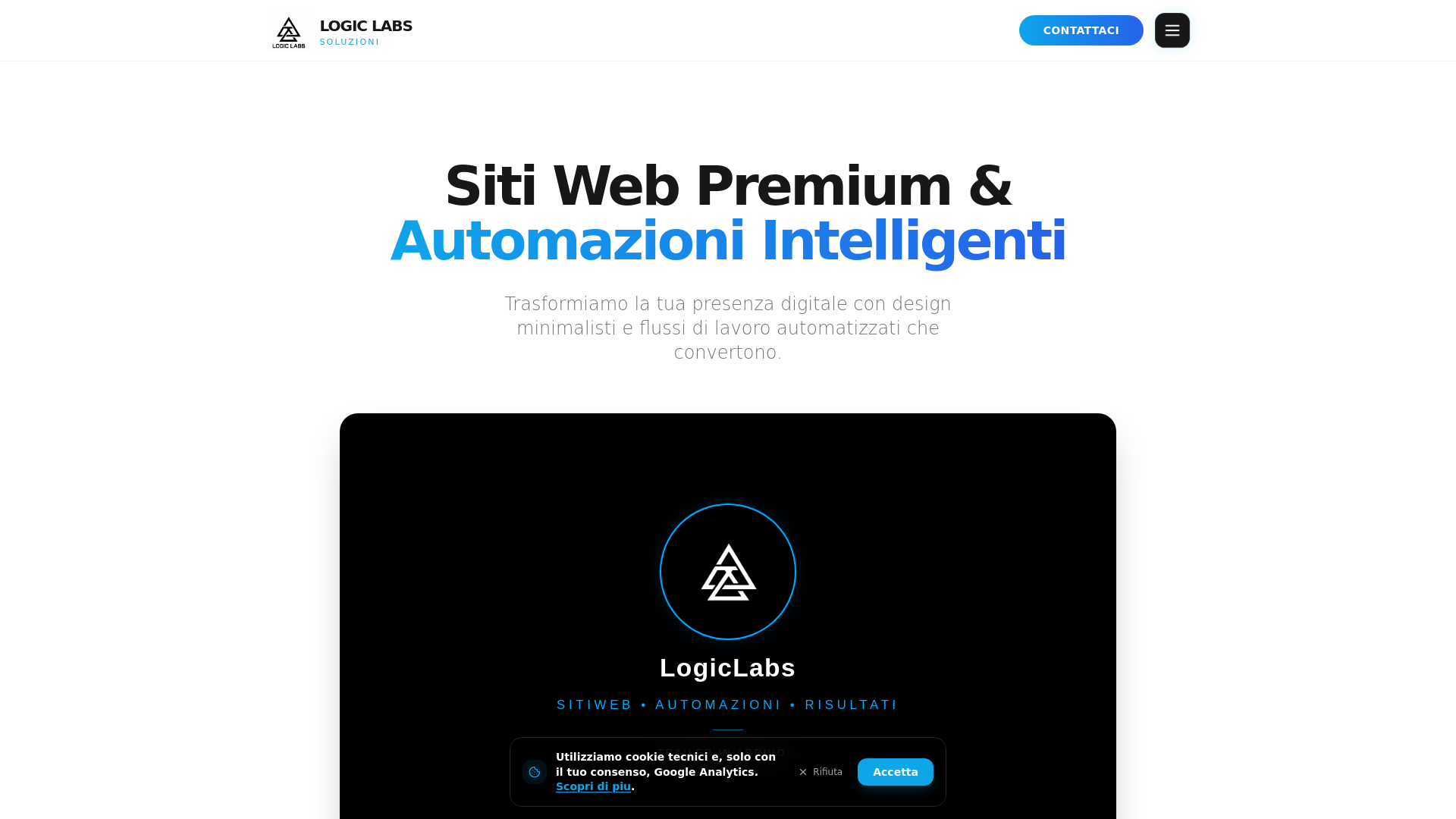 website screenshot of https://logiclabs.it/