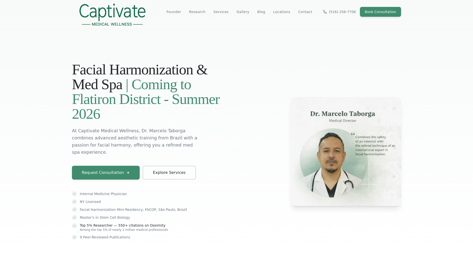 website screenshot of https://captivatemed.com