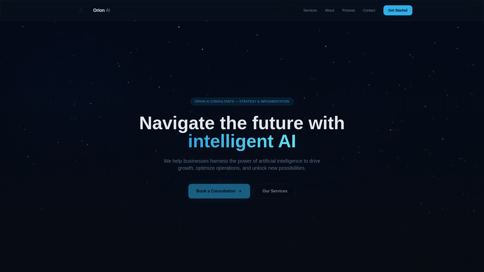 website screenshot of https://orionaiconsultants.com/