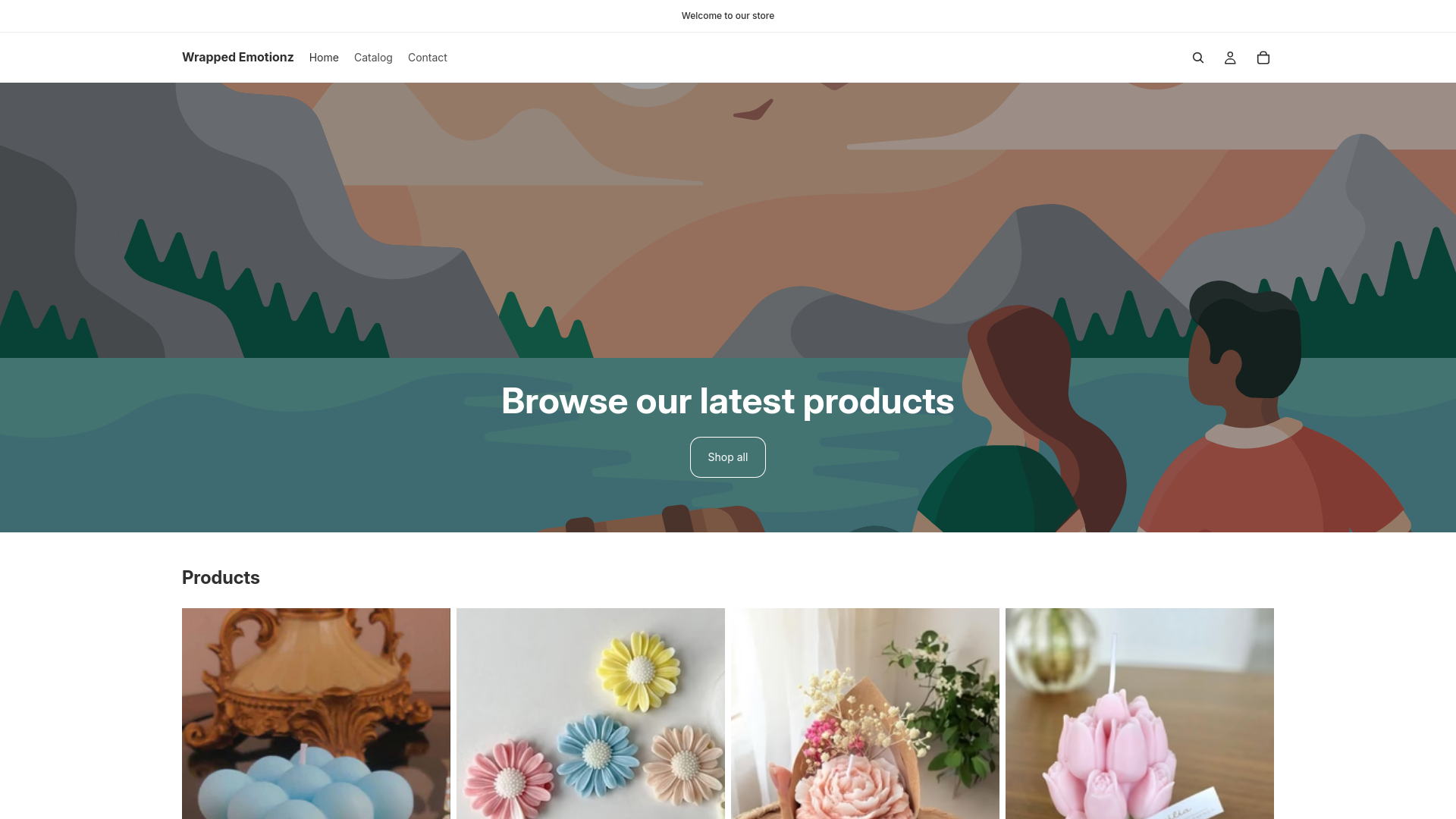 website screenshot of https://wrappedemotionz.com/