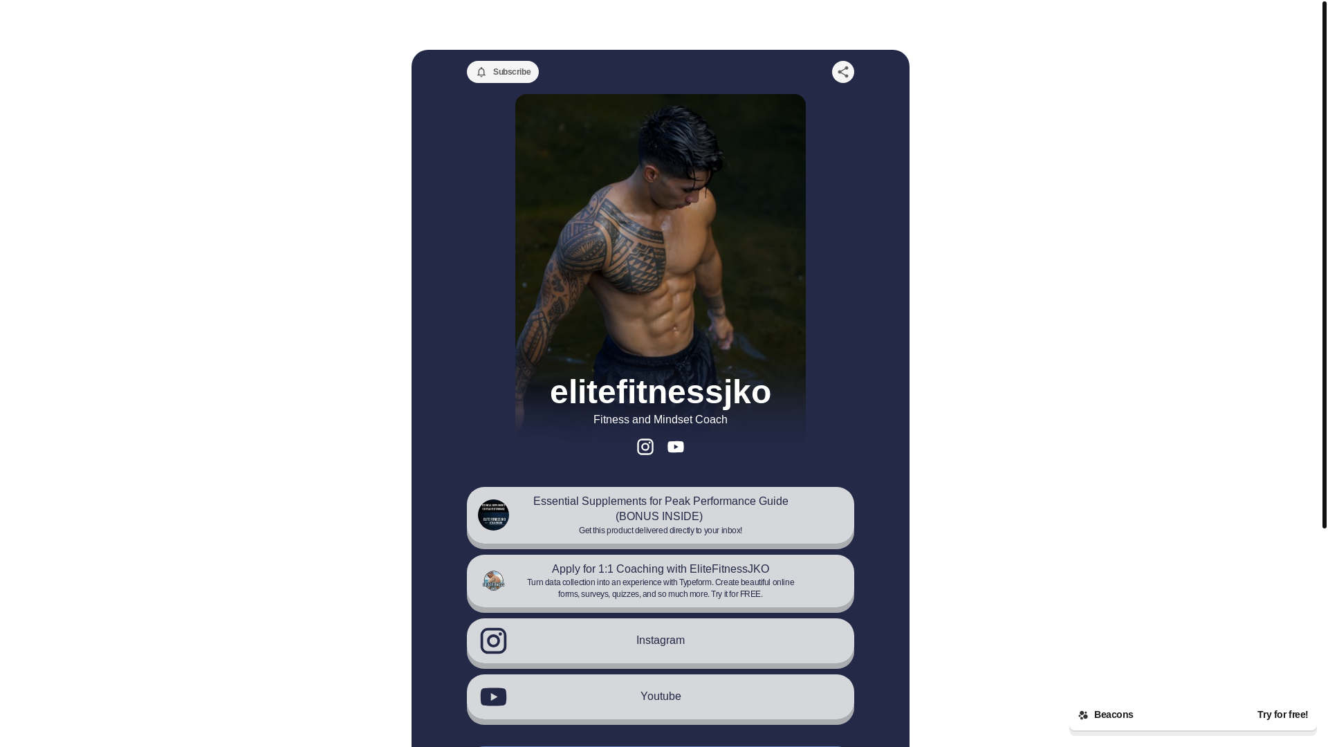 website screenshot of https://elitefitnessjko.com/
