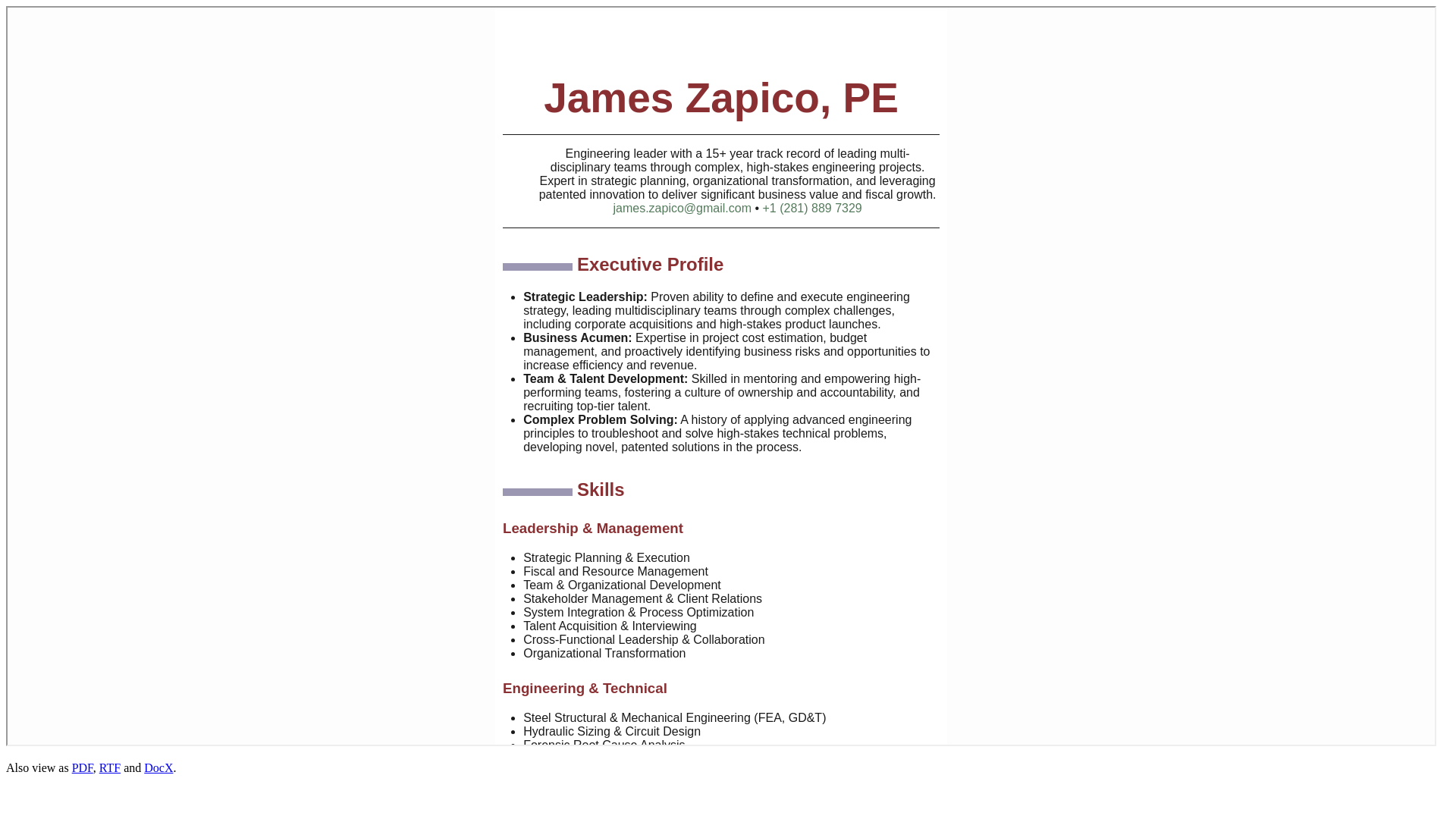 website screenshot of https://jameszapicoresume.pages.dev/